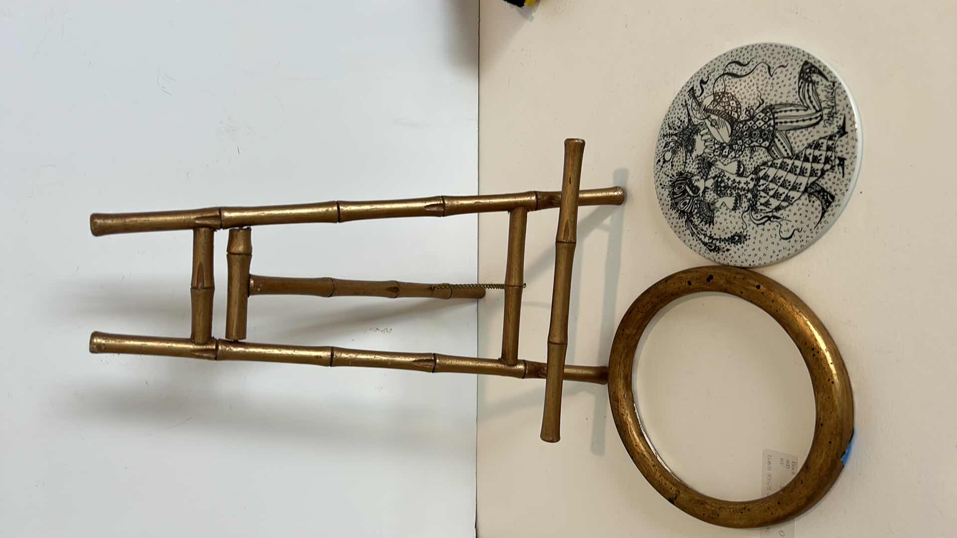 Photo 1 of FEBRUAR MASKERAFE NYMÔLLE DENMARK PORCELAIN CHINA HANDPAINTED ARTWORK 6” ROUND SIGNED WITH GOLD STAND H15”