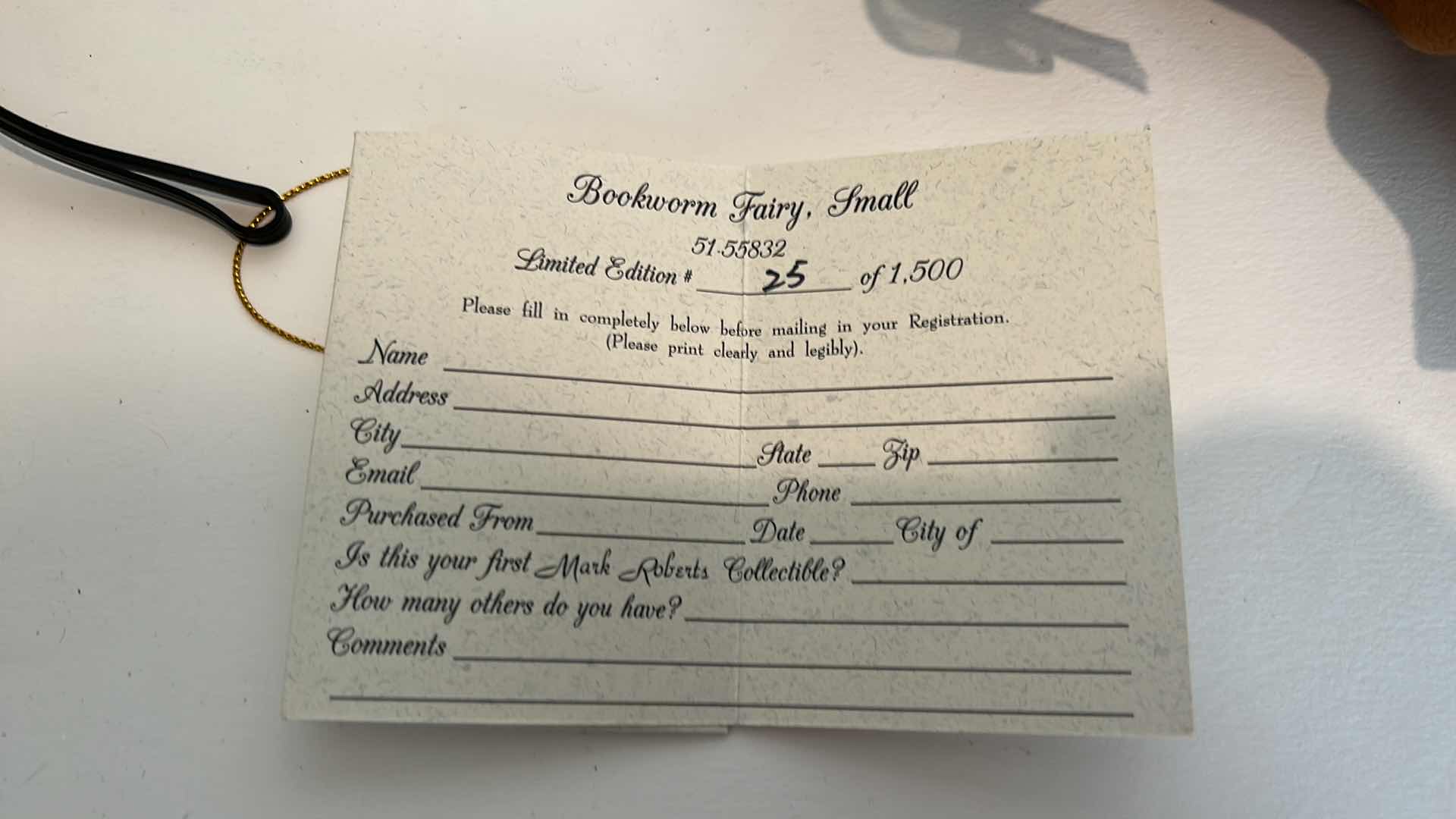 Photo 1 of MARK ROBERTS CELEBRATE THE MAGIC “BOOKWORM FAIRY WITH COA, NUMBERED H15.5”