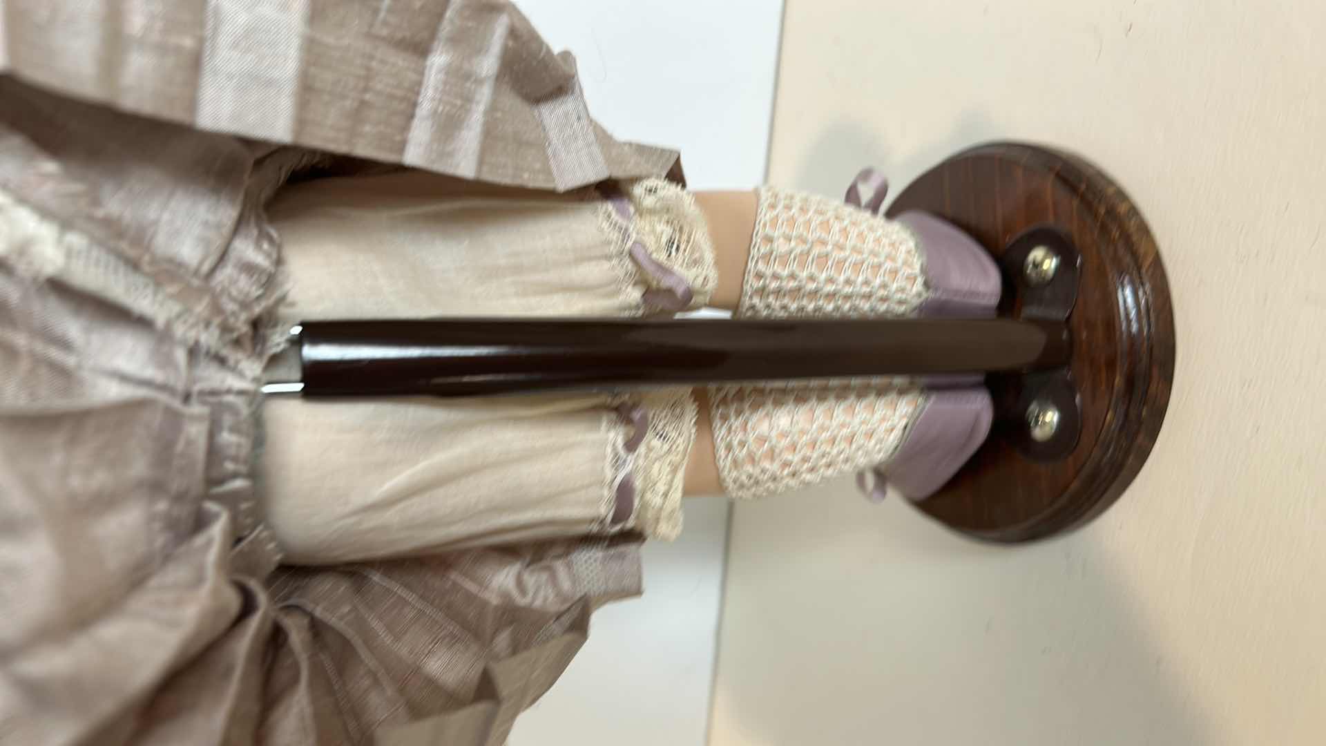 Photo 4 of GLOBAL DOLL (HAIR IS 100% MOHAIR) PORCELAIN DOLL ON STAND MOVABLE PARTS