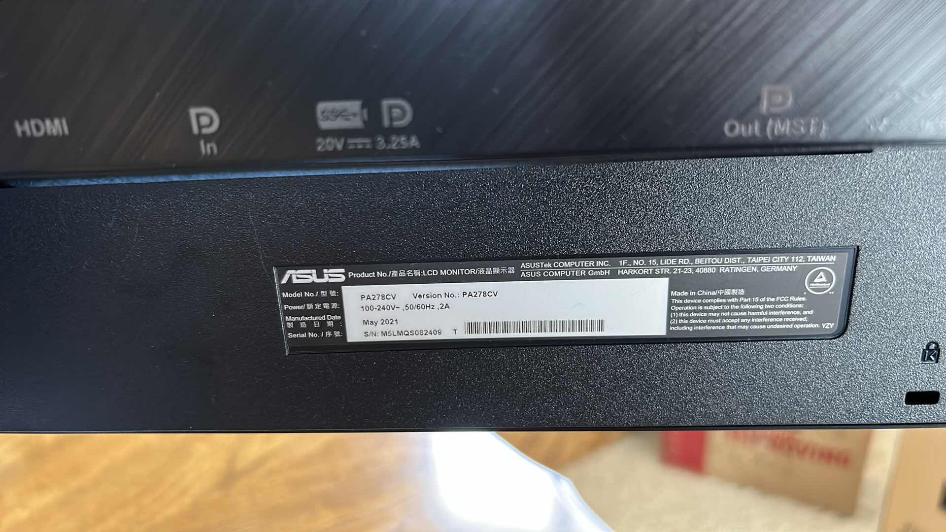 Photo 1 of ASUS PROART DISPLAY PA278CV