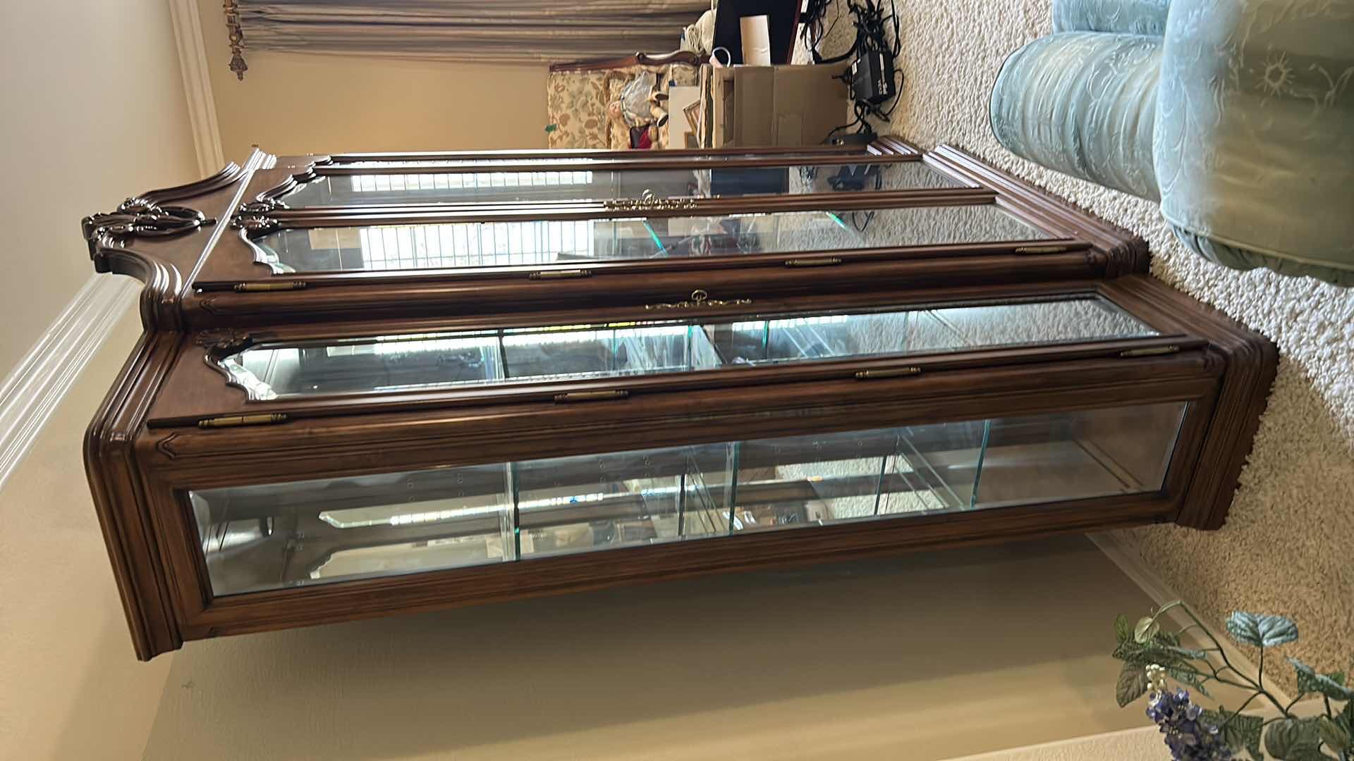 Photo 1 of MAHOGANY LIGHTED CHINA DISPLAY CABINET 6‘ x 19“ x 7.5’