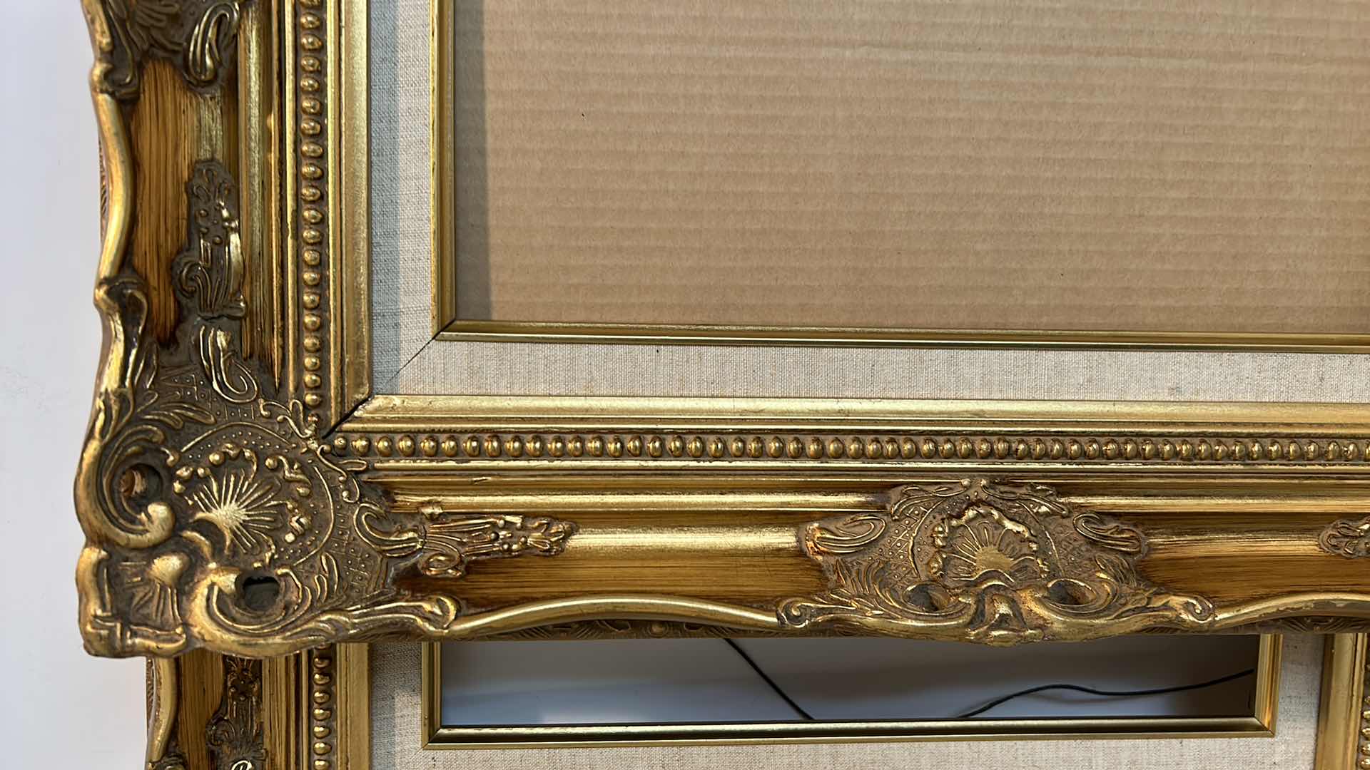 Photo 1 of 2 ORNATE GOLD SOLID WOOD FRAMES 19” x 22 1/2”