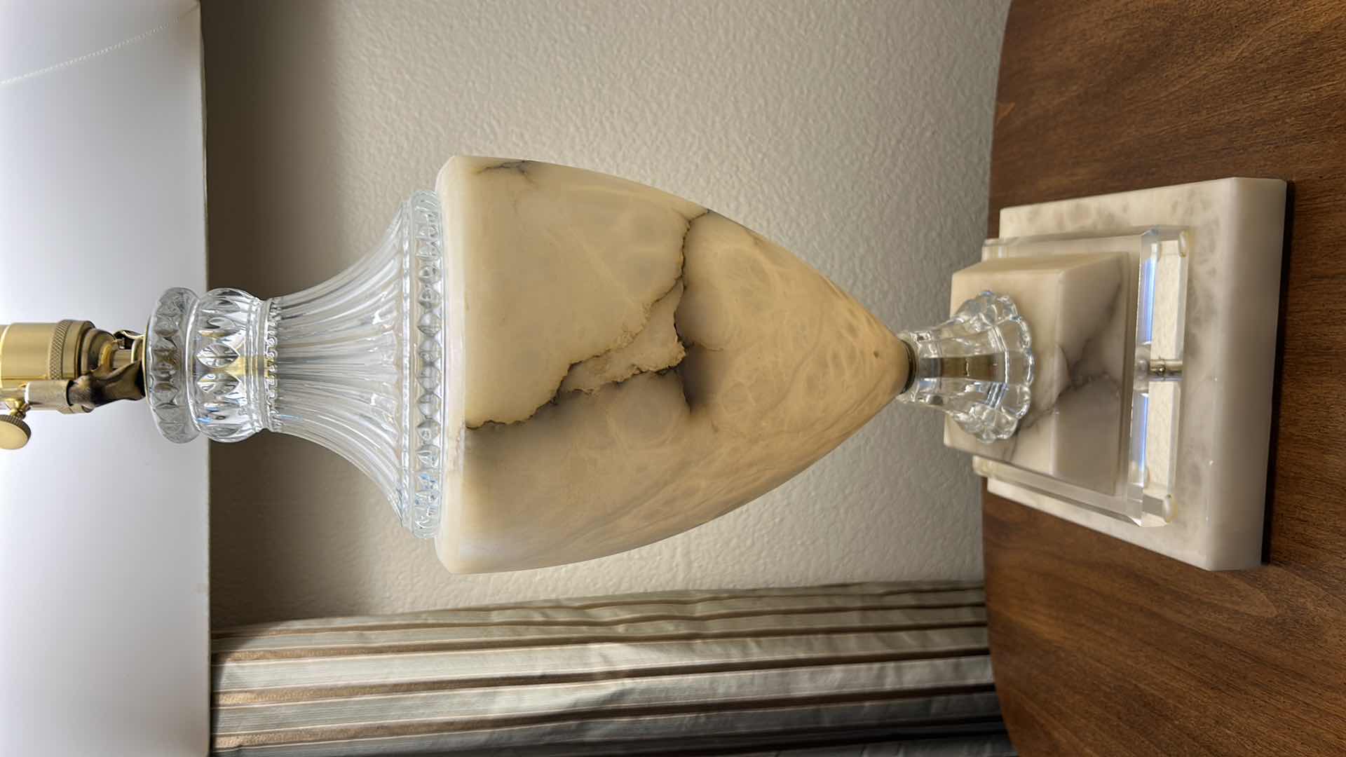 Photo 2 of ONYX AND CUT GLASS TABLE LAMP H32”