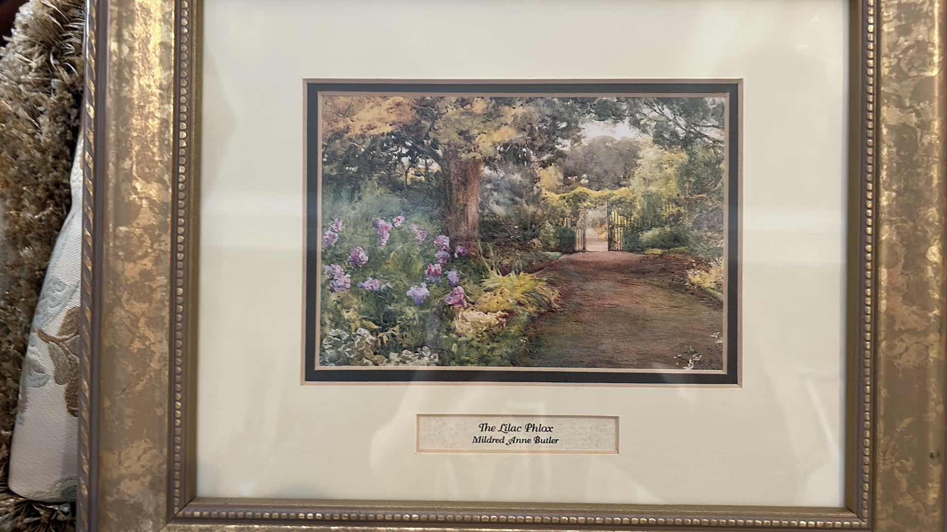 Photo 1 of “THE LILAC PHLAX” BY MILDRED ANNE BUTLER SIGNED ARTWORK, FRAMED 12 3/4” x 11”