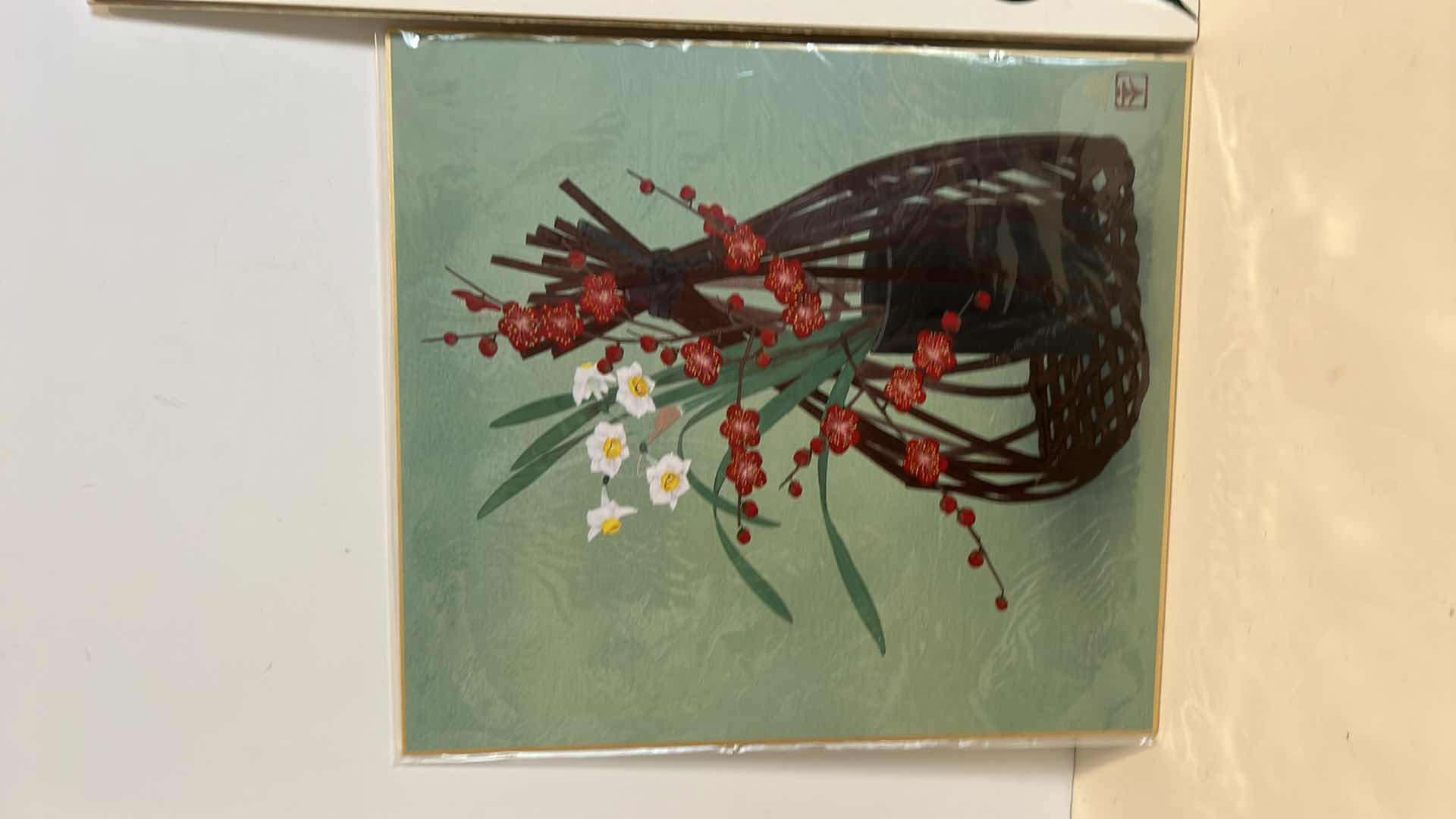 Photo 4 of 3 FLORAL UNFRAMED ARTWORK LARGEST 14” x 11.5”