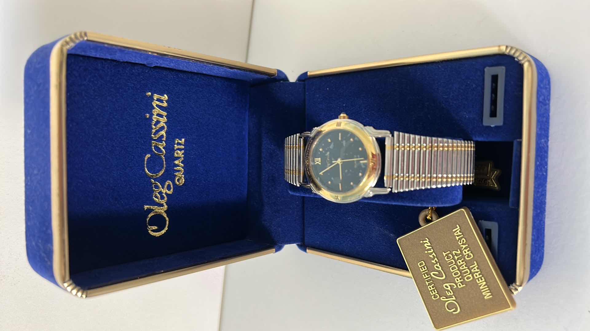 Photo 1 of OLEG CASSINI QUARTZ MINERAL CRYSTAL MENS WATCH