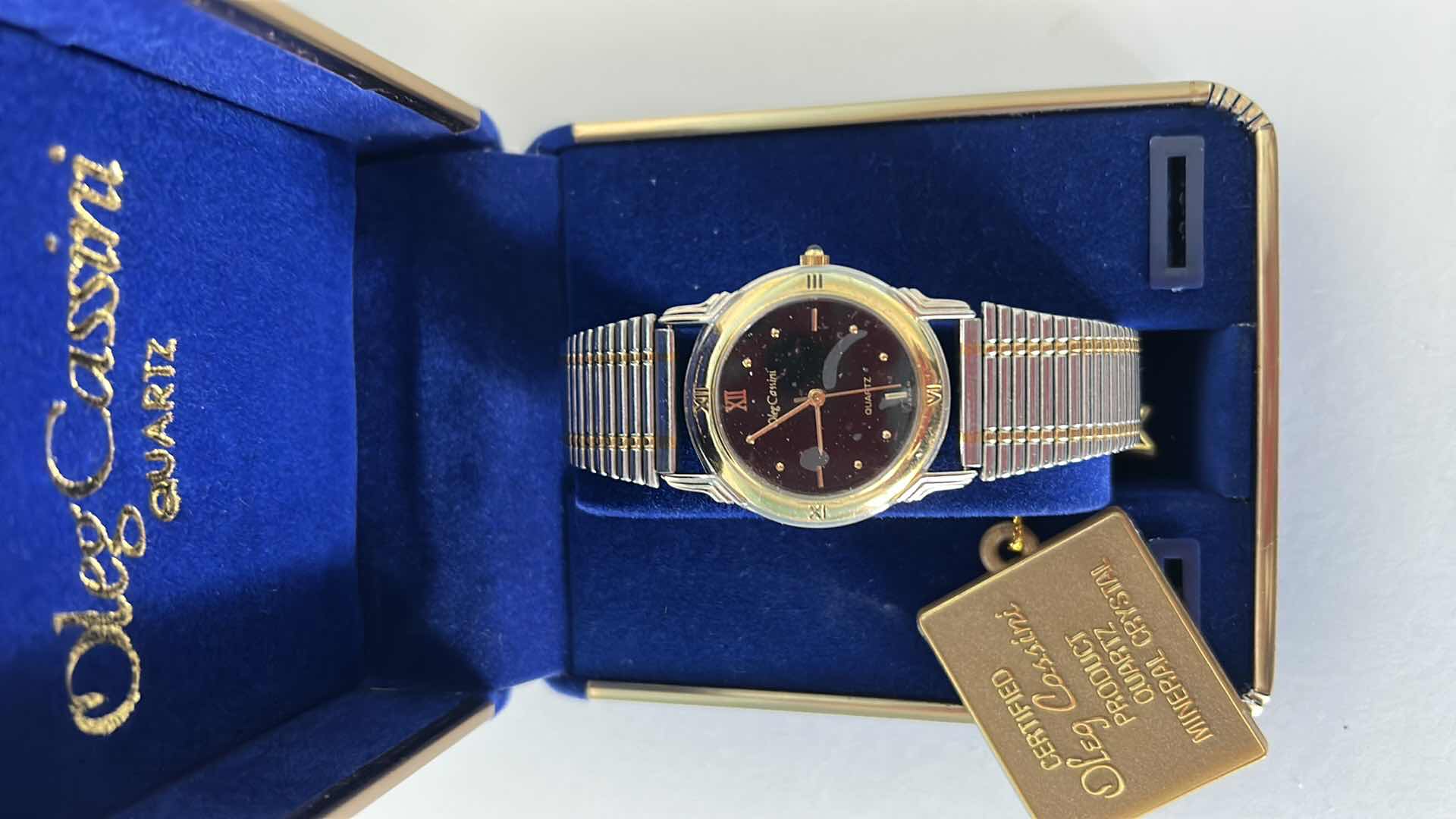 Photo 1 of OLEG CASSINI QUARTZ MINERAL CRYSTAL MENS WATCH