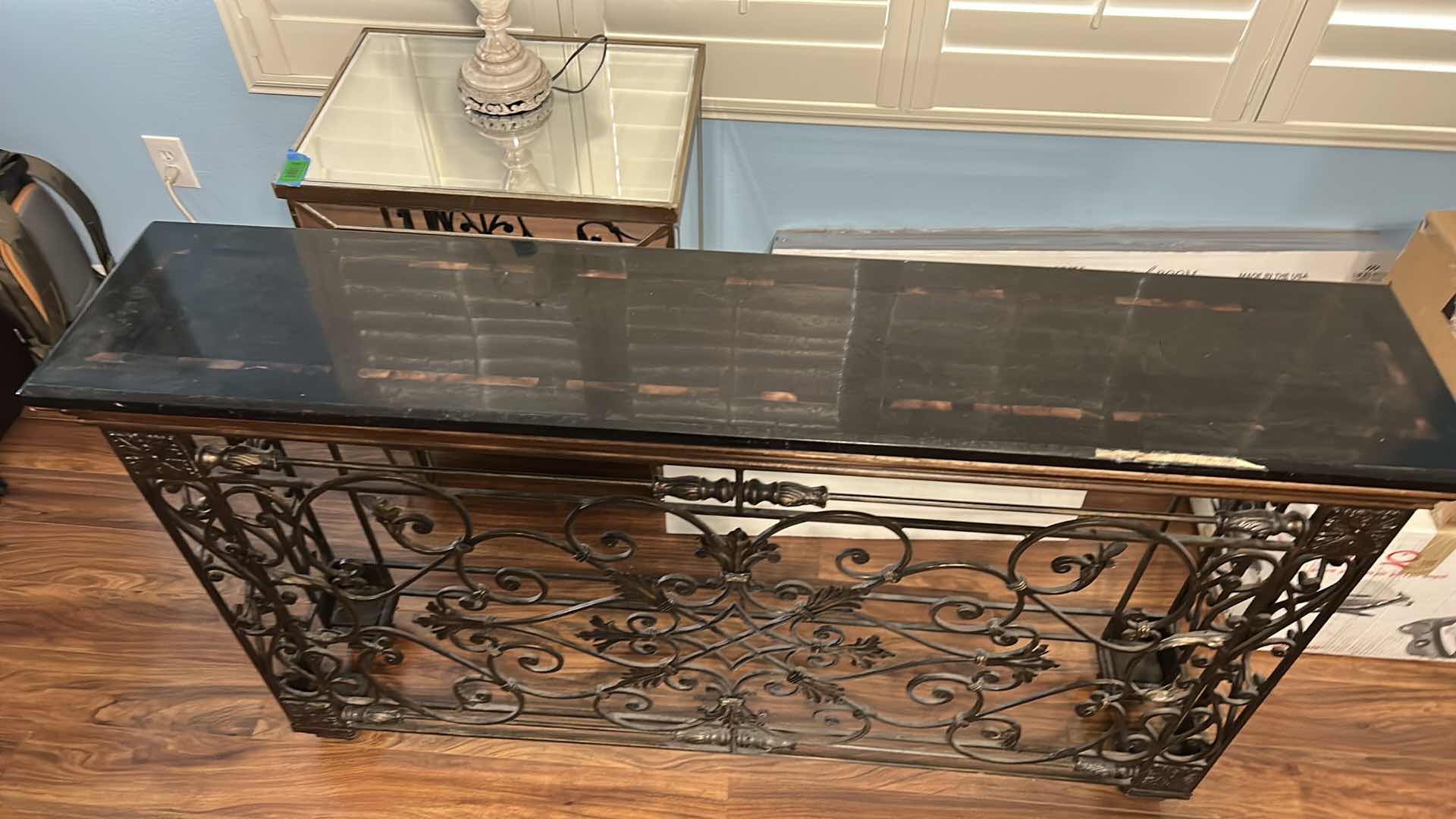 Photo 1 of HEAVY IRON AND STONE ENTRY TABLE SEE PHOTOS