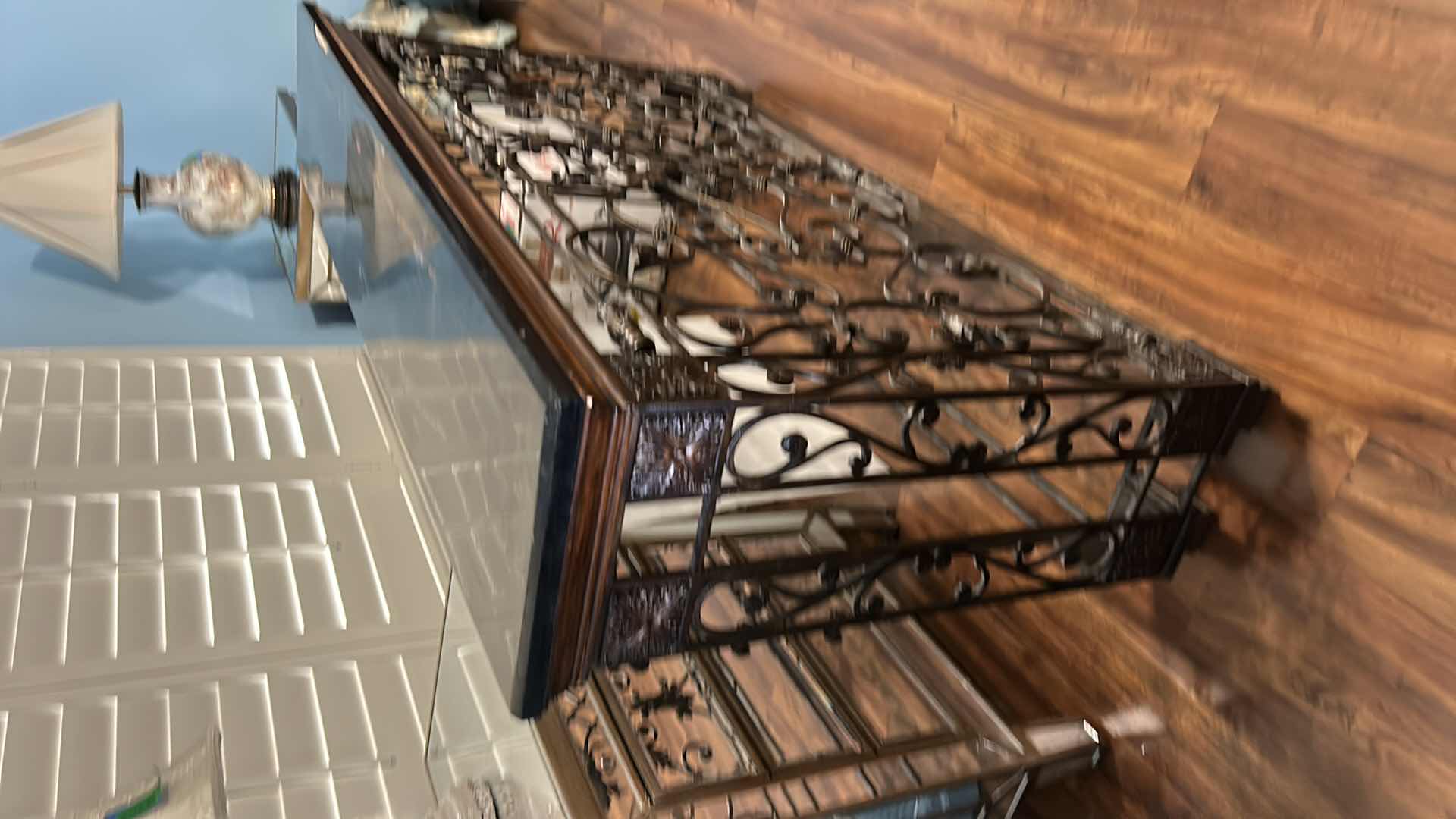 Photo 1 of HEAVY IRON AND STONE ENTRY TABLE SEE PHOTOS