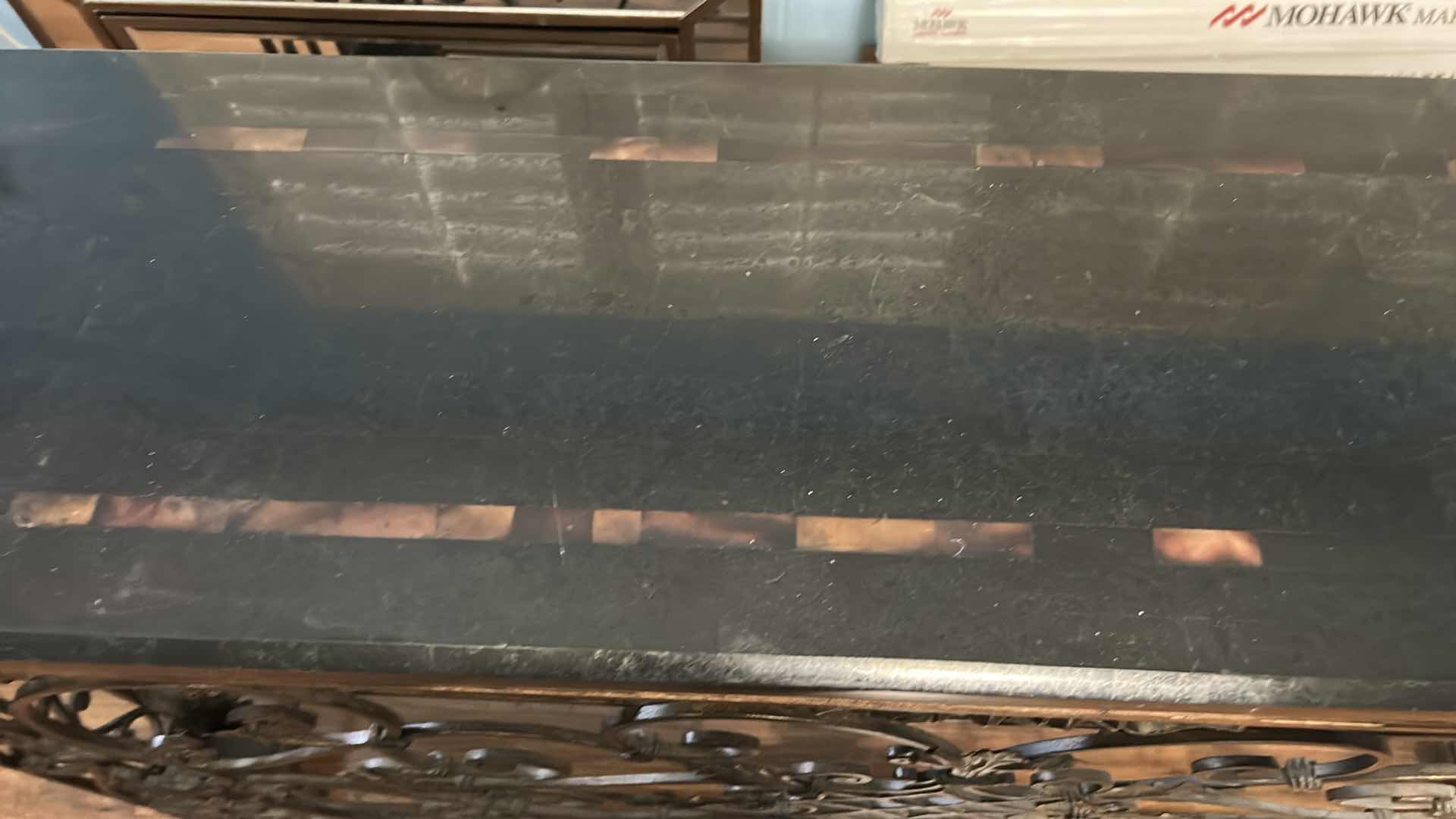 Photo 1 of HEAVY IRON AND STONE ENTRY TABLE SEE PHOTOS