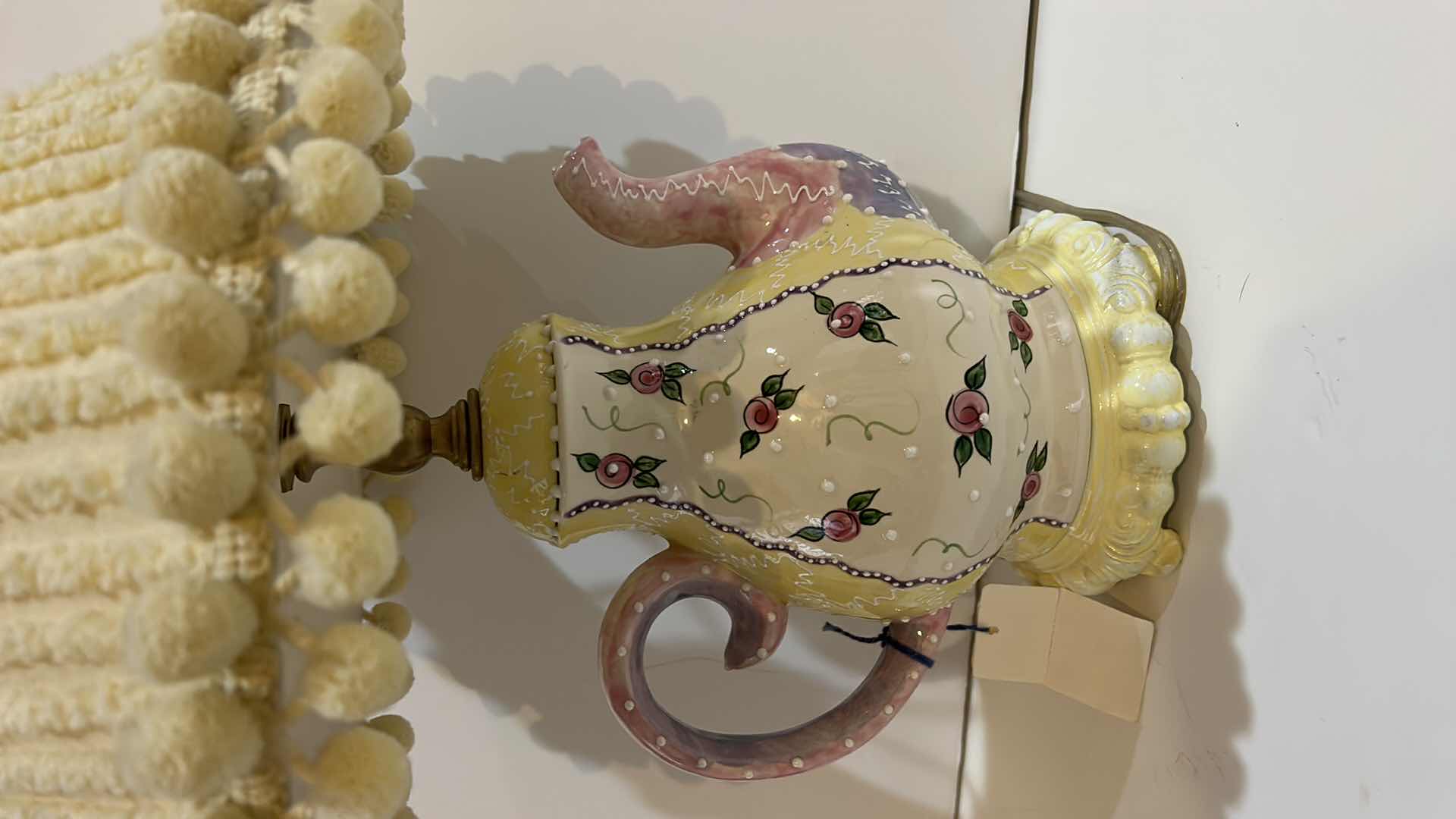 Photo 1 of HANDPAINTED PORCELAIN TEAPOT LAMP H20”