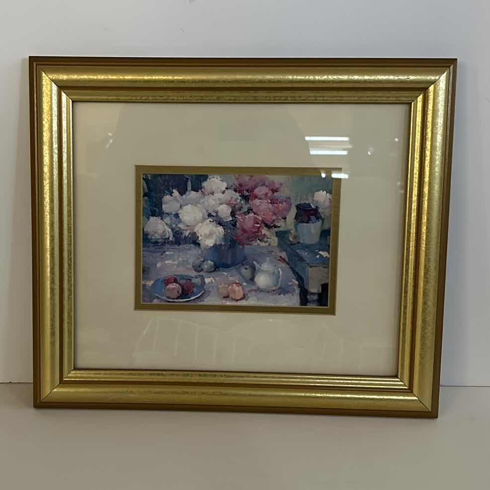 Photo 1 of HOME DECOR- FLORAL WATERCOLOR GOLD FRAMED ARTWORK 14 1/2” x 12 1/2