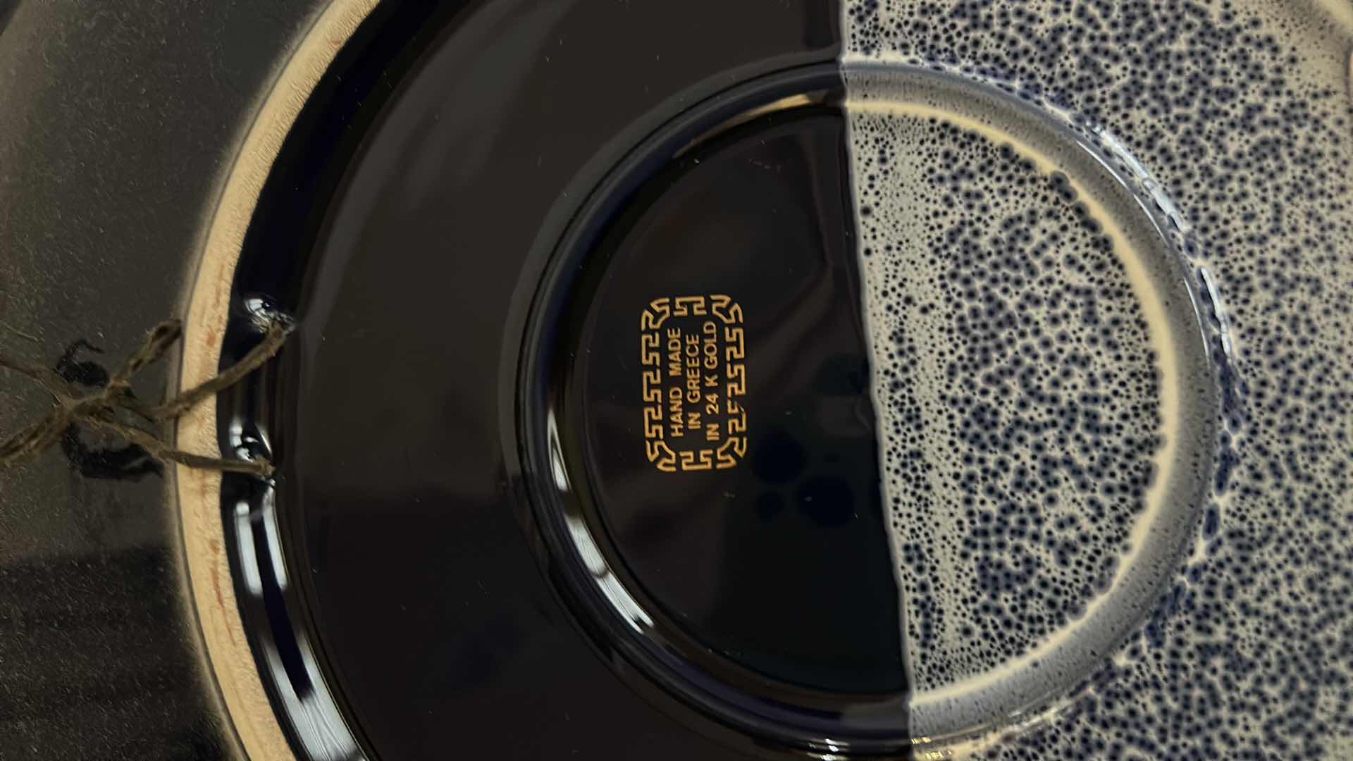 Photo 1 of HOME DECOR- PORCELAIN PLATE ASSORTMENT FROM GREECE, (2 HANDMADE 24K GOLD TIPPED)