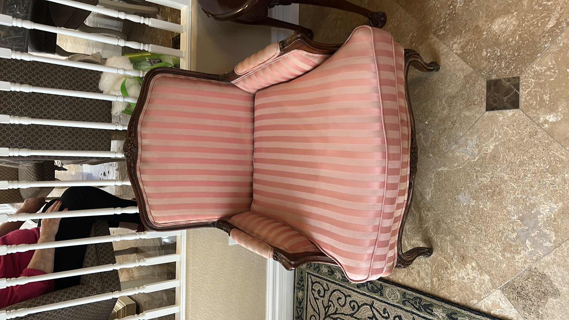 Photo 1 of VINTAGE OVERSIZED FRENCH PROVINCIAL CARVED WOOD BERGERE LOUNGE CHAIR 33” x 36” x 36"