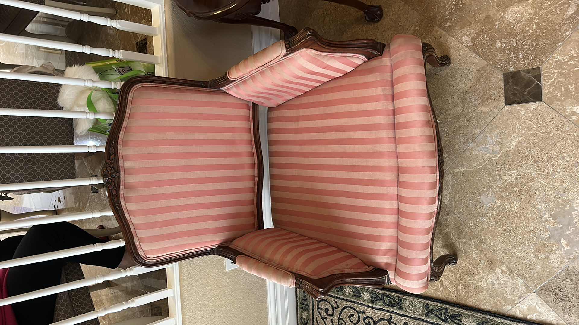 Photo 1 of VINTAGE OVERSIZED FRENCH PROVINCIAL CARVED WOOD BERGERE LOUNGE CHAIR 33” x 36” x 36"