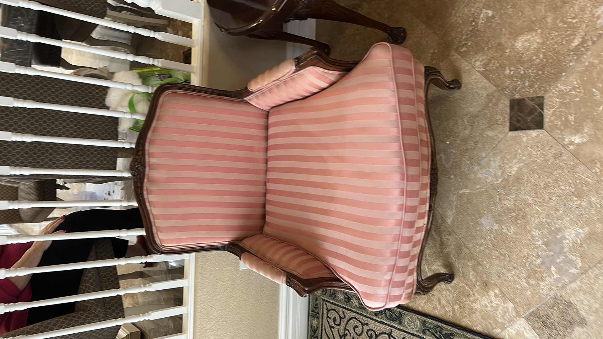 Photo 1 of VINTAGE OVERSIZED FRENCH PROVINCIAL CARVED WOOD BERGERE LOUNGE CHAIR 33” x 36” x 36"