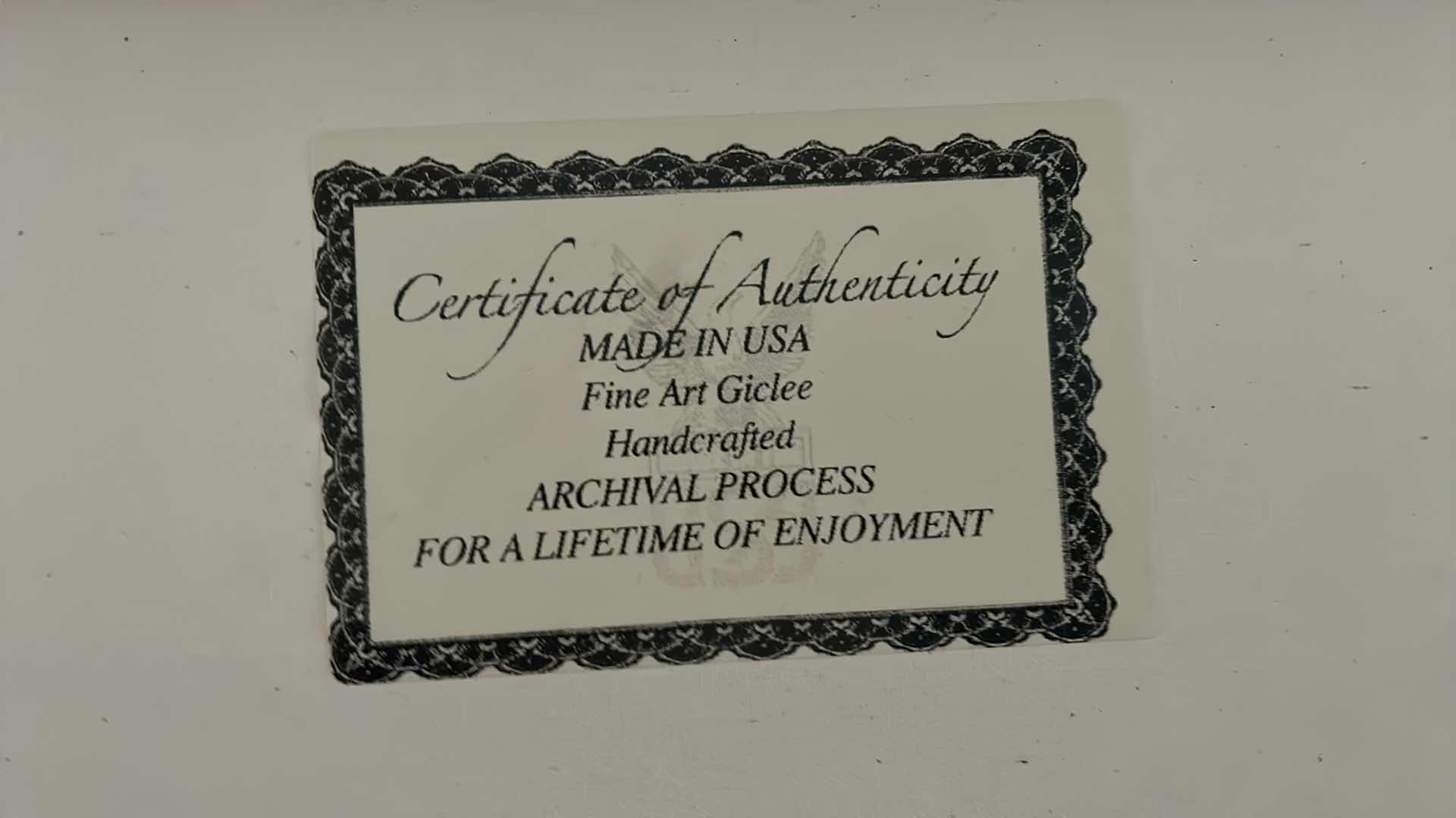 Photo 1 of WALL DECOR - NEW UNFRAMED FINE GICLEE ARTWORK WITH COA 30” x 40”