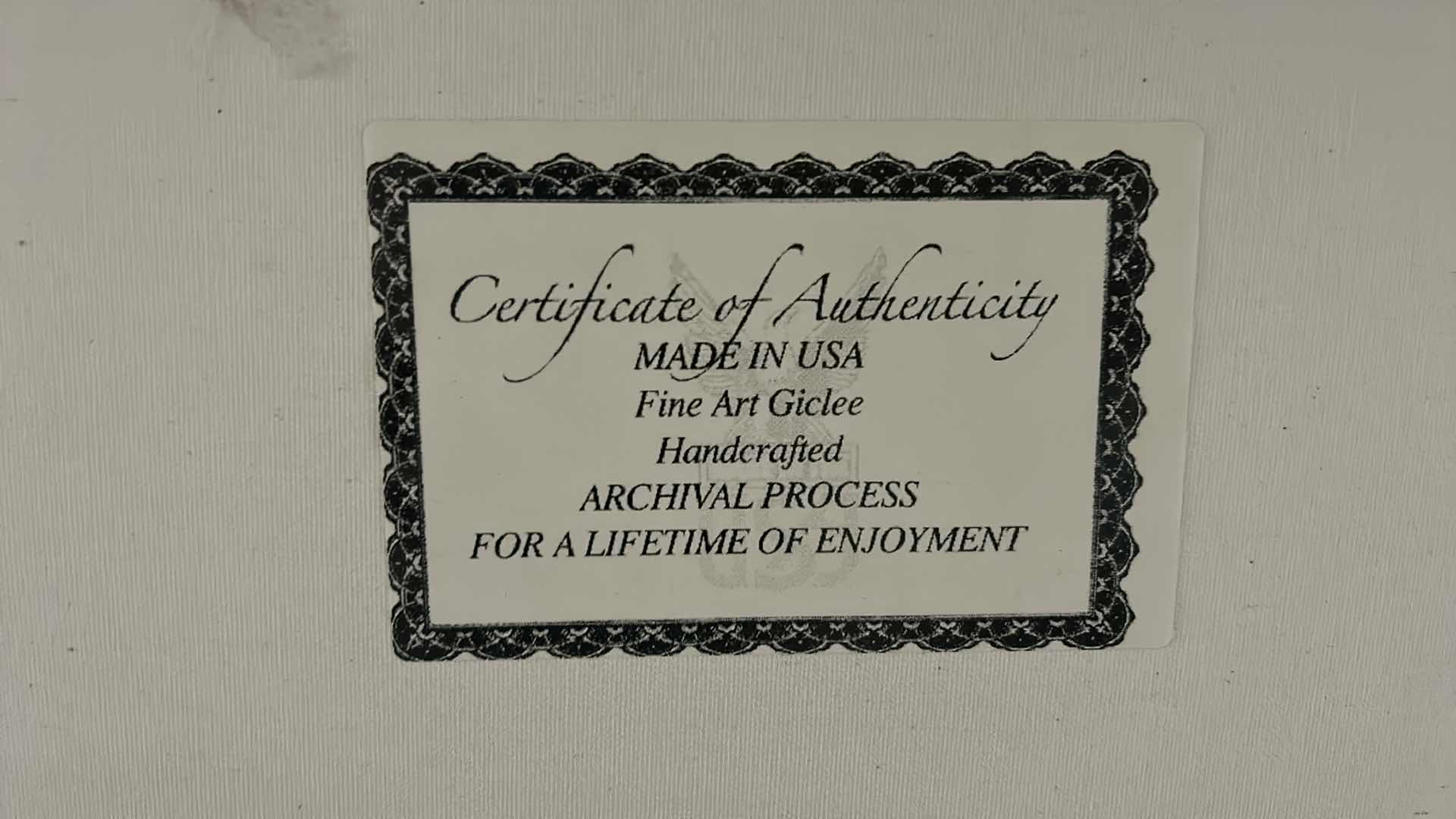 Photo 1 of WALL DECOR - NEW UNFRAMED FINE GICLEE ARTWORK WITH COA 30” x 40”