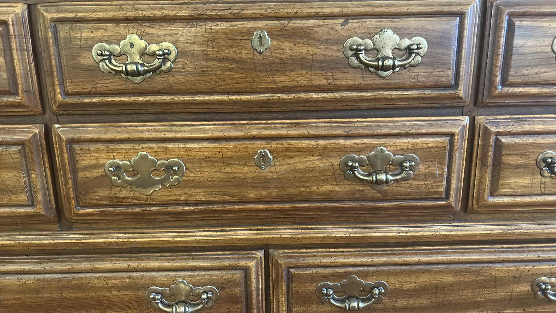 Photo 1 of VINTAGE WOOD DRESSER 64” x 19” x 33”