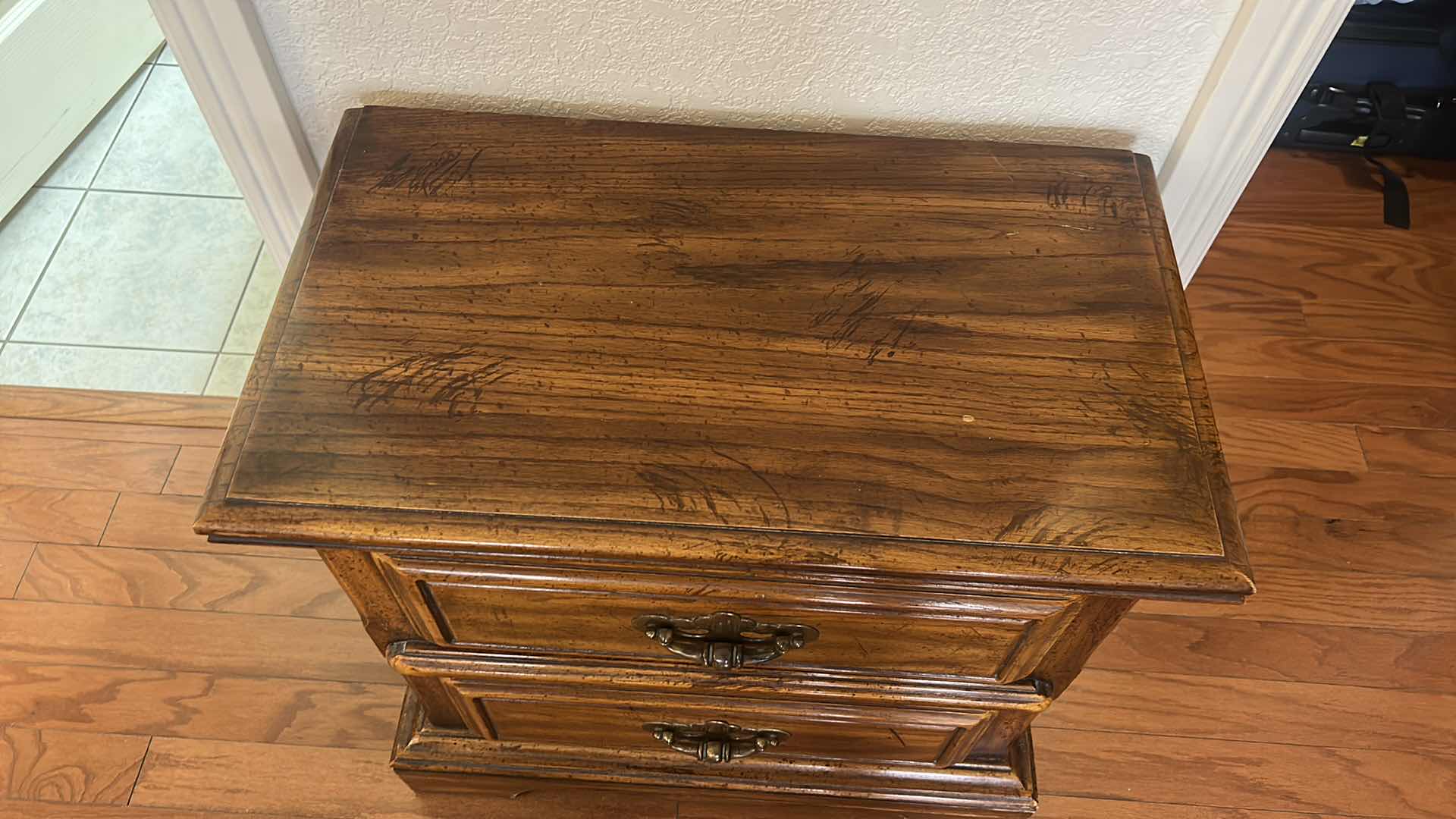 Photo 1 of VINTAGE WOOD NIGHTSTAND 26" X 15" X 25"