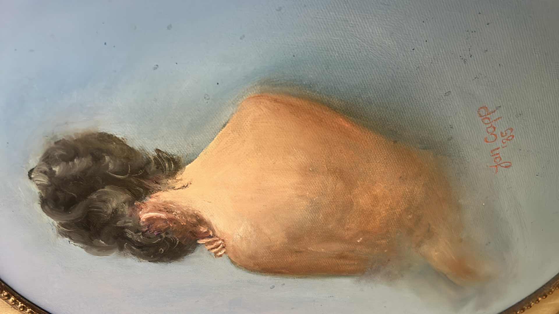 Photo 1 of SIGNED OIL ON CANVAS “WOMAN” FRAMED ARTWORK 13 1/4” x 16 1/4”