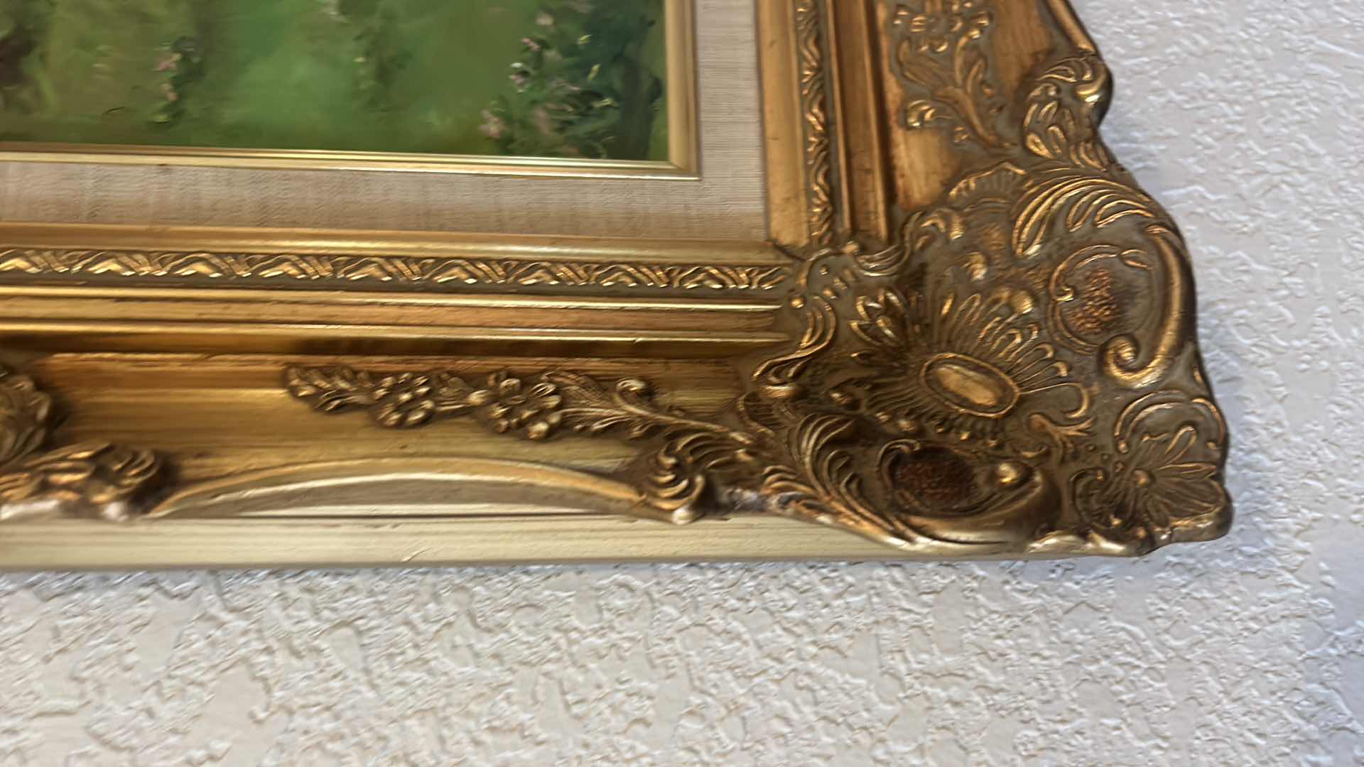 Photo 1 of SIGNED OIL ON CANVAS “RED BARN AND WINDMILL ORNATE GOLD FRAMED 28 1/2” x 25