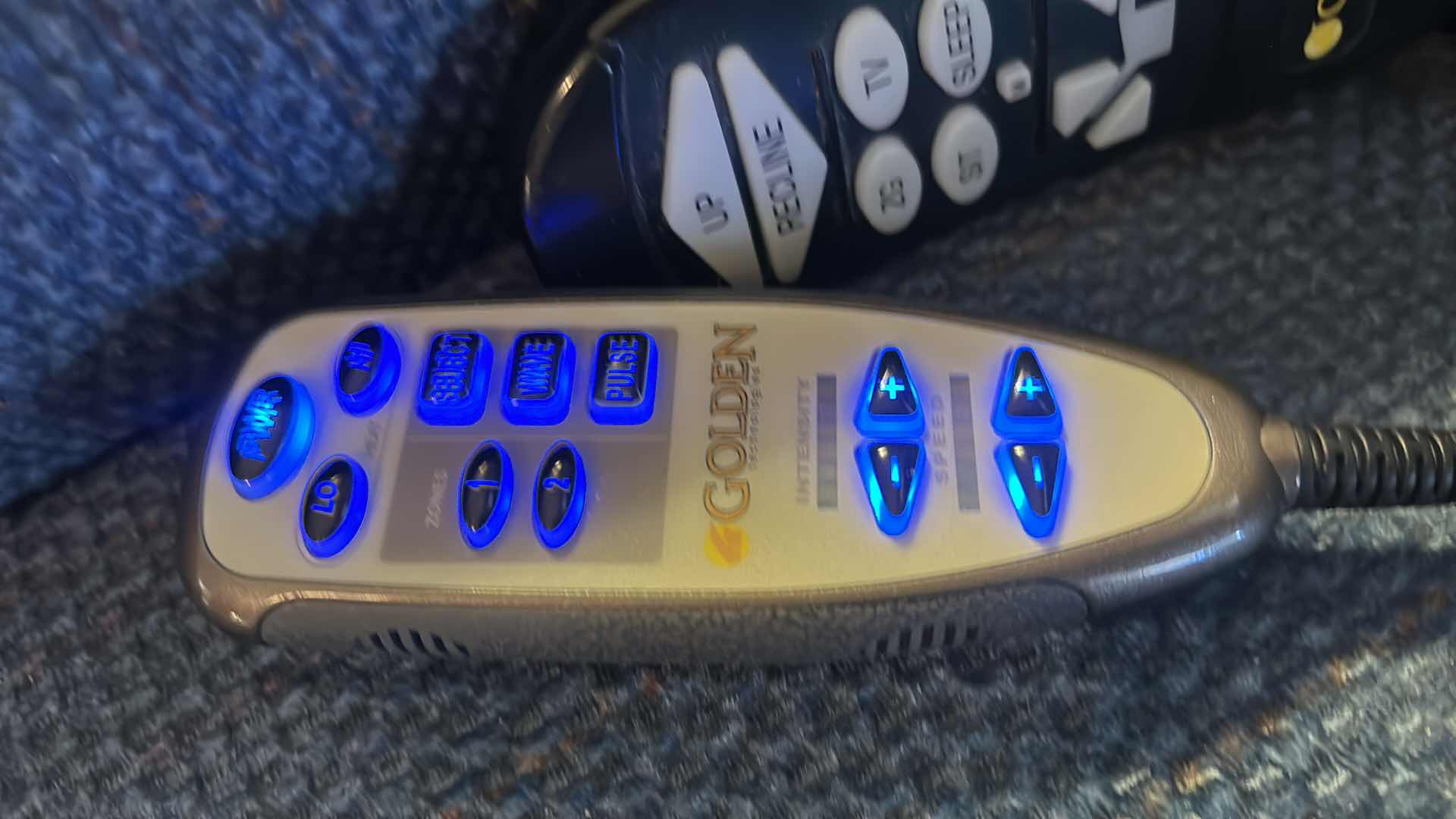 Photo 1 of GOLDEN POWER LIFT AND RECLINING BLUE UPHOLSTERED RECLINER CHAIR