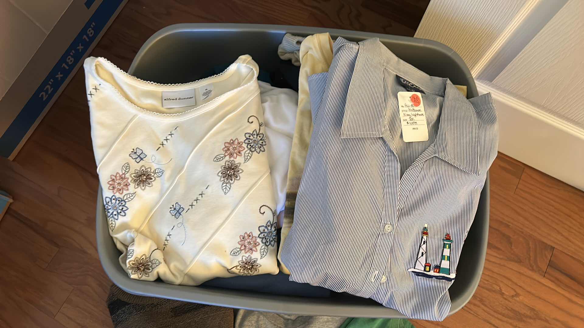 Photo 1 of LARGE TOTE FULL OF MENS AND WOMENSWEAR