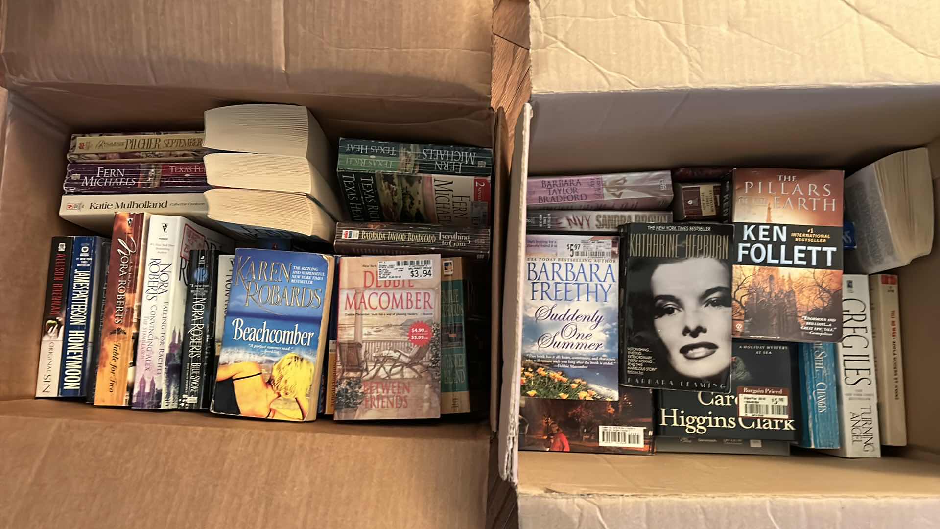 Photo 1 of 2 BOXES OF PAPER BACK BOOKS