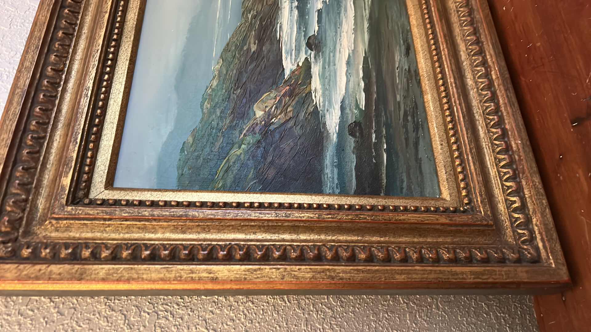 Photo 3 of OIL PAINTING ON CANVAS “OCEAN SCENE” ORNATELY FRAMED 30 1/2” x 19”