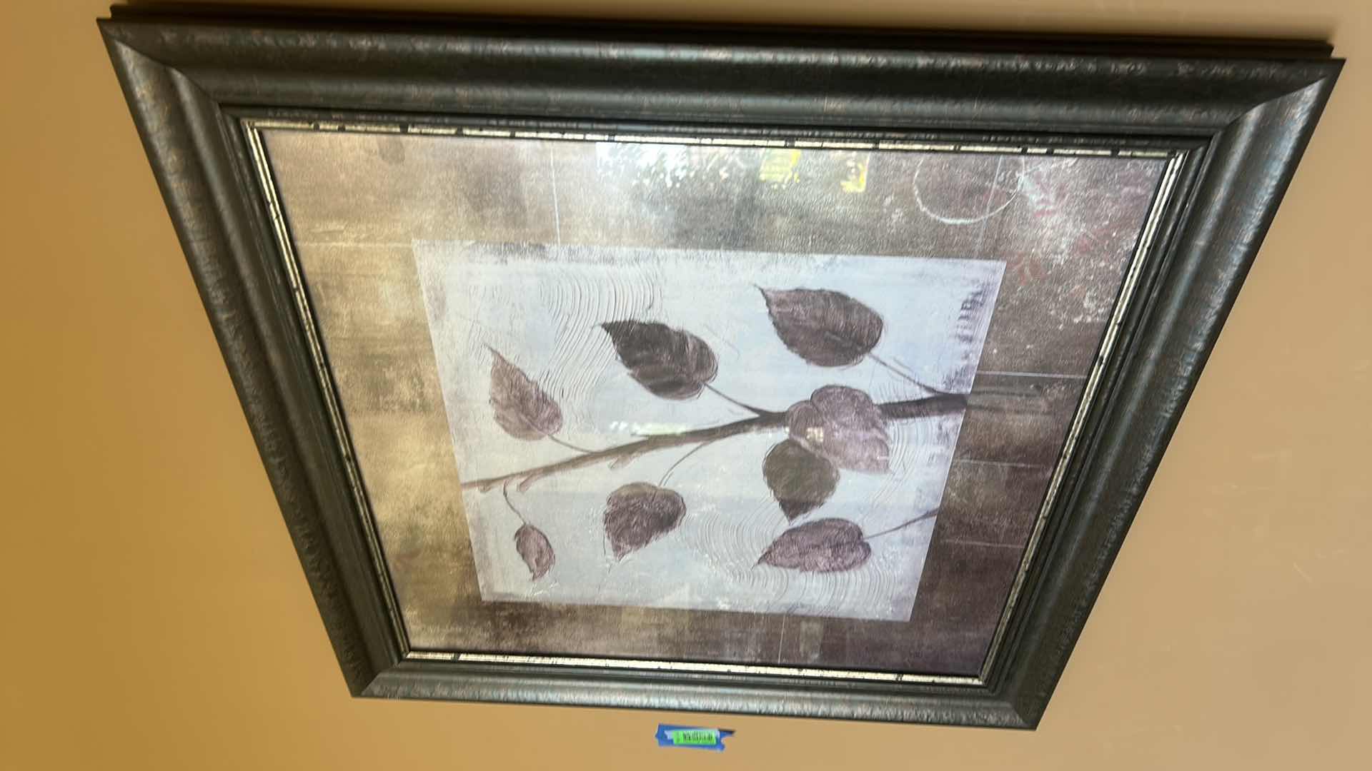 Photo 1 of SILVER BRONZE AND GOLD BRANCH WITH LEAVES FRAMED ARTWORK 33” x 33”