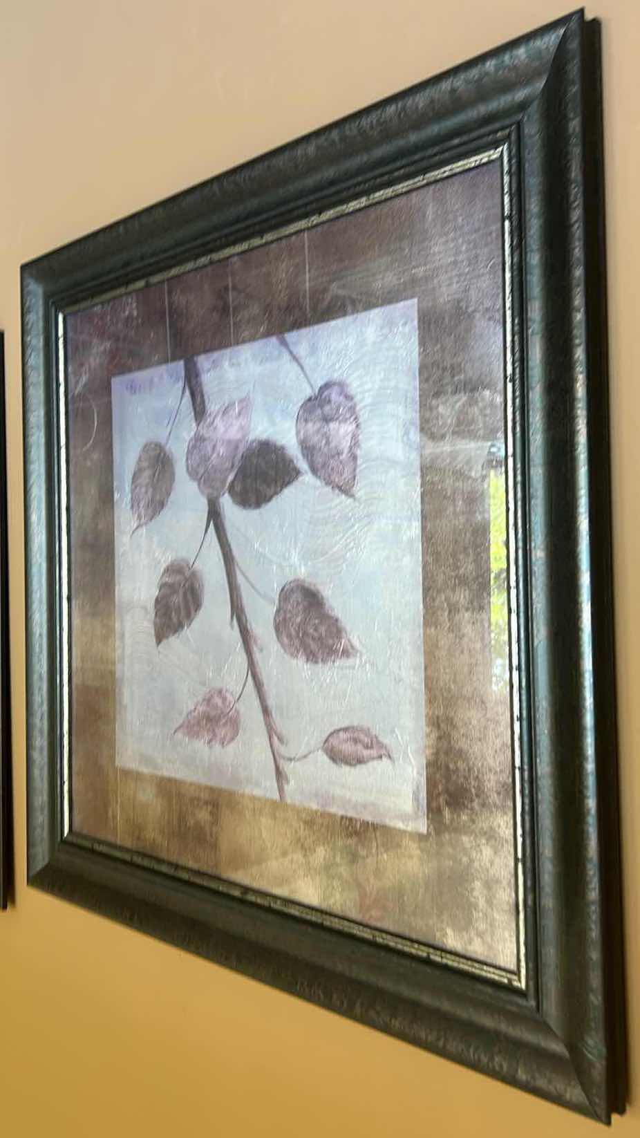 Photo 1 of SILVER BRONZE AND GOLD BRANCH WITH LEAVES FRAMED ARTWORK 33” x 33”