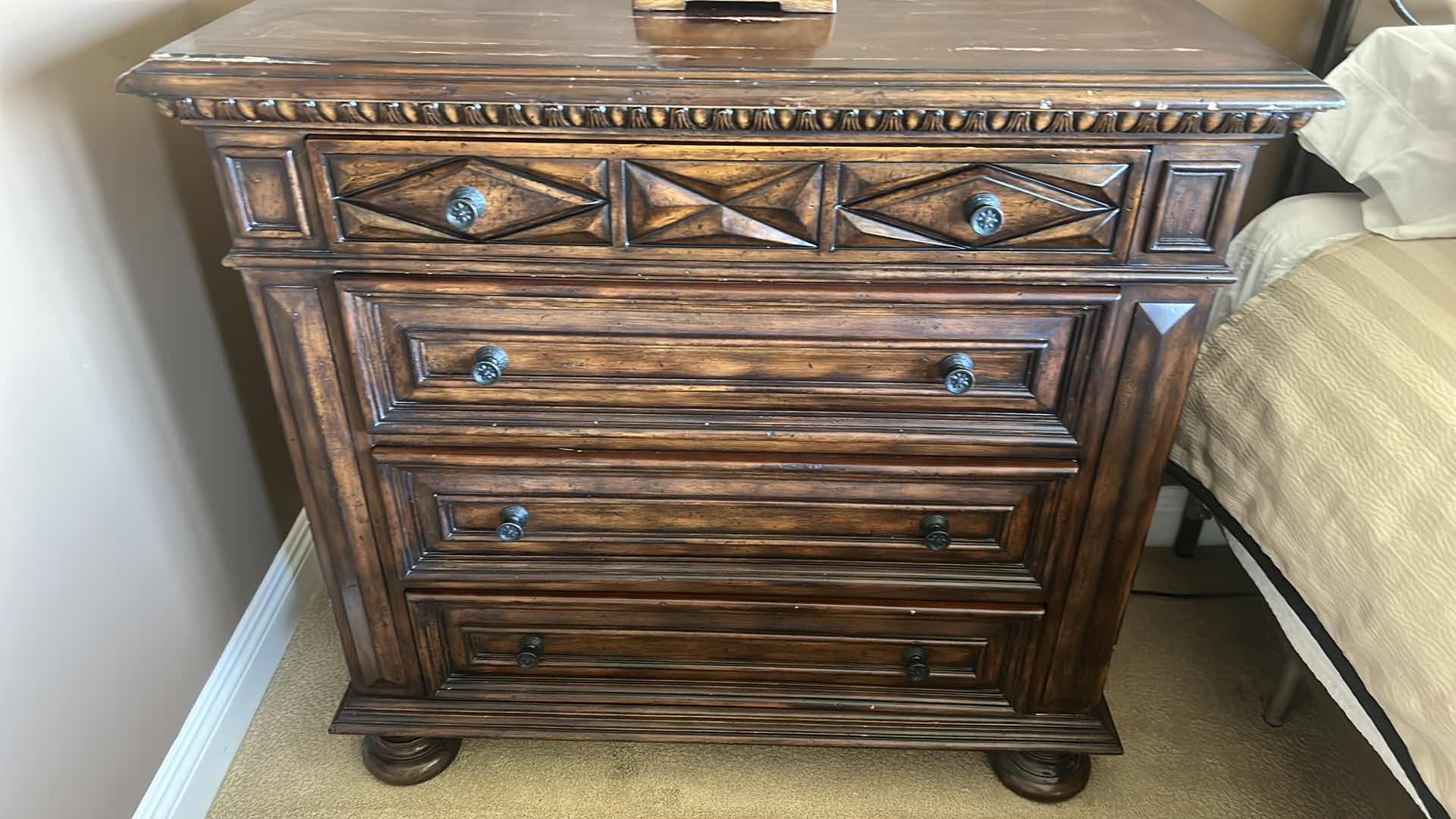 View 3 of HOOKER FURNITURE  WOOD NIGHTSTAND 40 1/2“ x 18 1/2“ x 37.5”