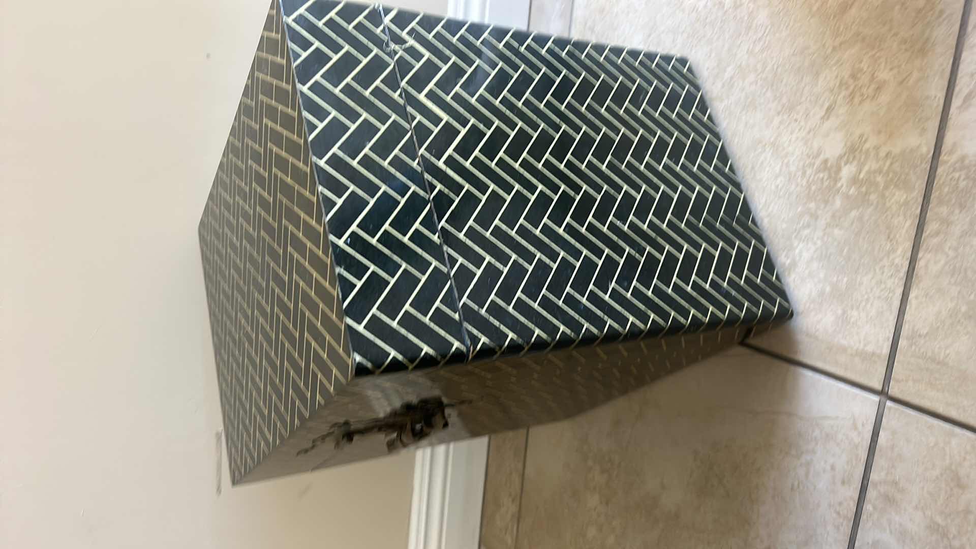 Photo 4 of BLACK AND GOLD ASIAN INSPIRED METAL BOX 14 1/2” x 11” x 16 1/2”