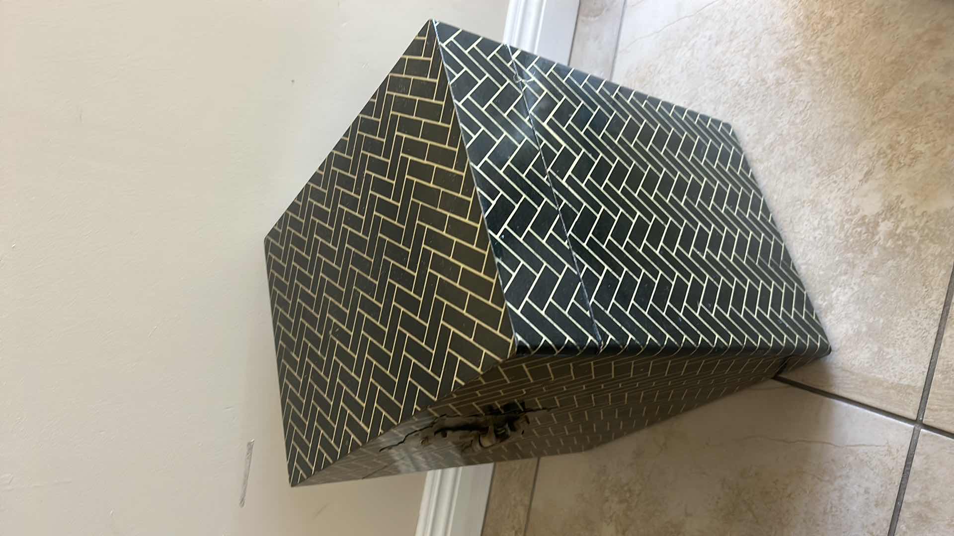 Photo 5 of BLACK AND GOLD ASIAN INSPIRED METAL BOX 14 1/2” x 11” x 16 1/2”