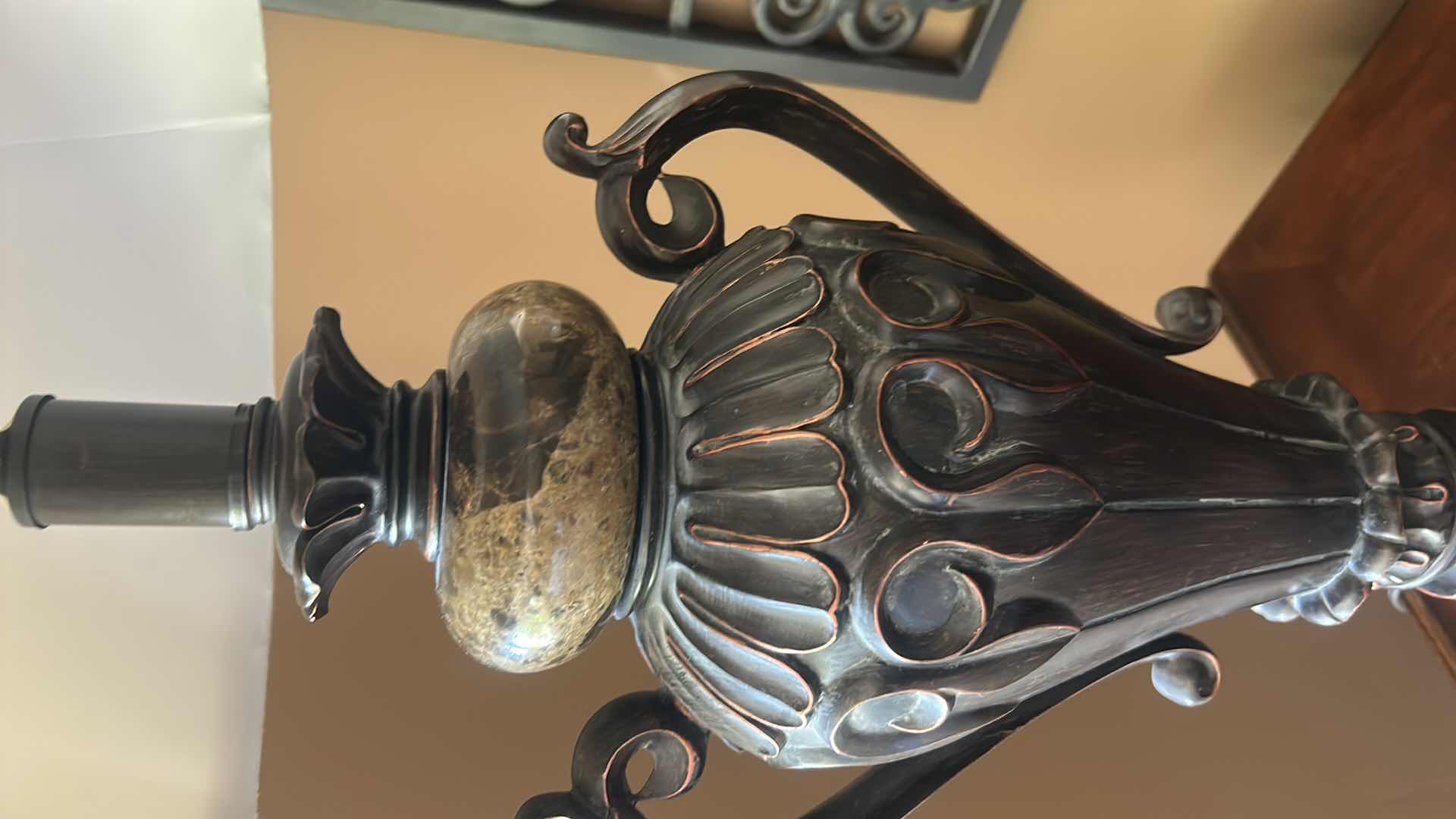 Photo 1 of MARBLE AND METAL TABLE LAMP H3’