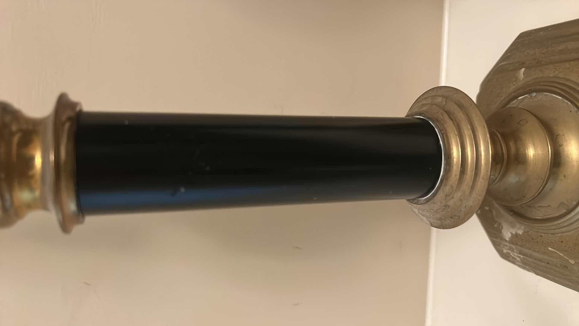 Photo 1 of BLACK AND GOLD CANDLE HOLDERS H 12” WITH CANDLES (