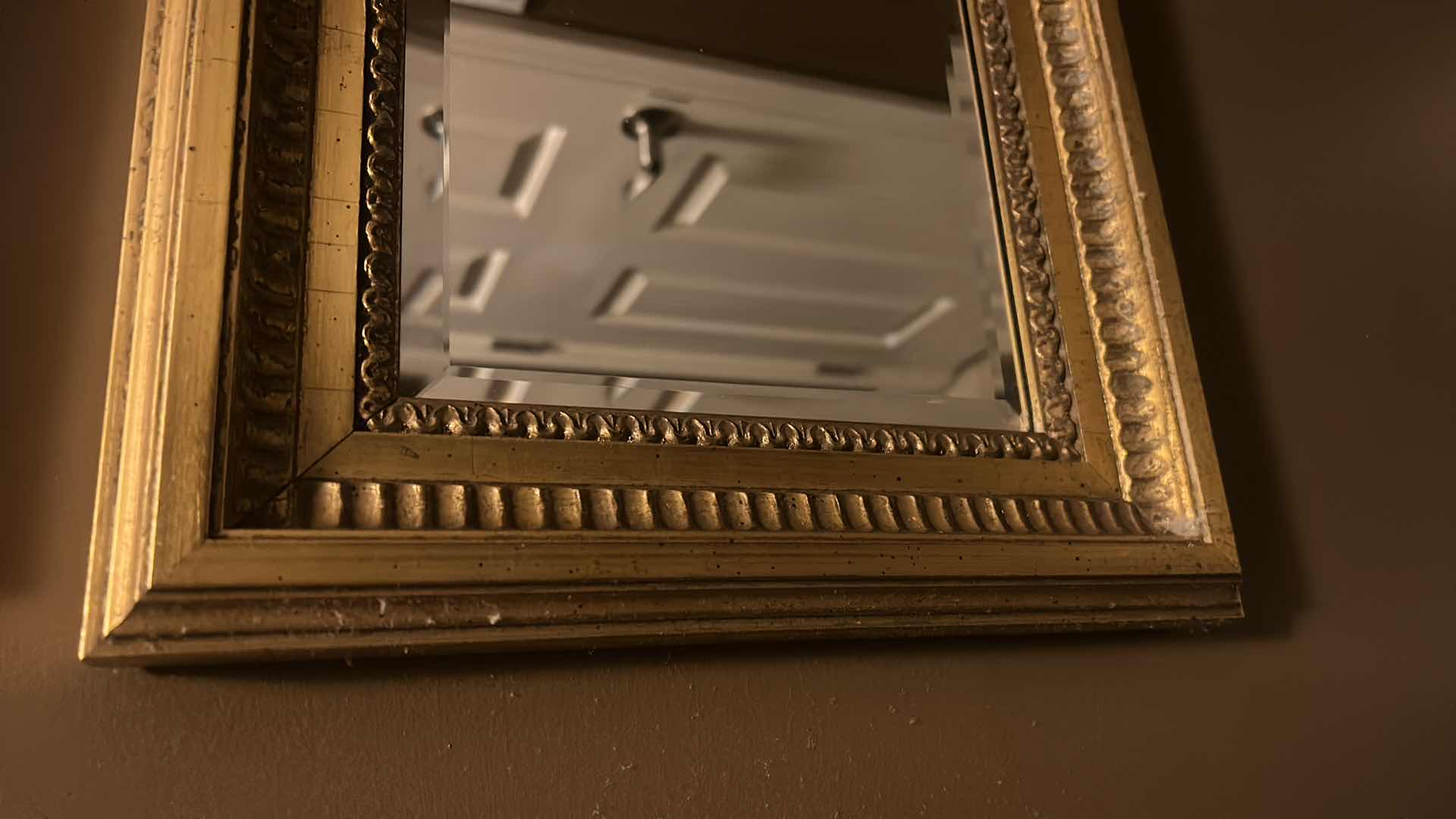 Photo 1 of 3 GOLD FRAMED BEVELED GLASS MIRRORS (LARGEST 14” x 12)