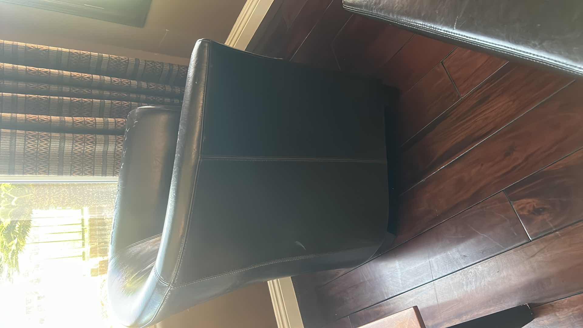 View 5 of DARK BROWN FAUX LEATHER CHAIR WITH STORAGE OTTOMAN (CHAIR 29 x 30 x 31)