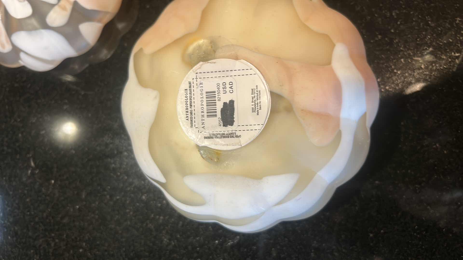 Photo 4 of COLORFUL GLASS DISH WITH 3 WICK CANDLE FROM ANTHROPOLOGY