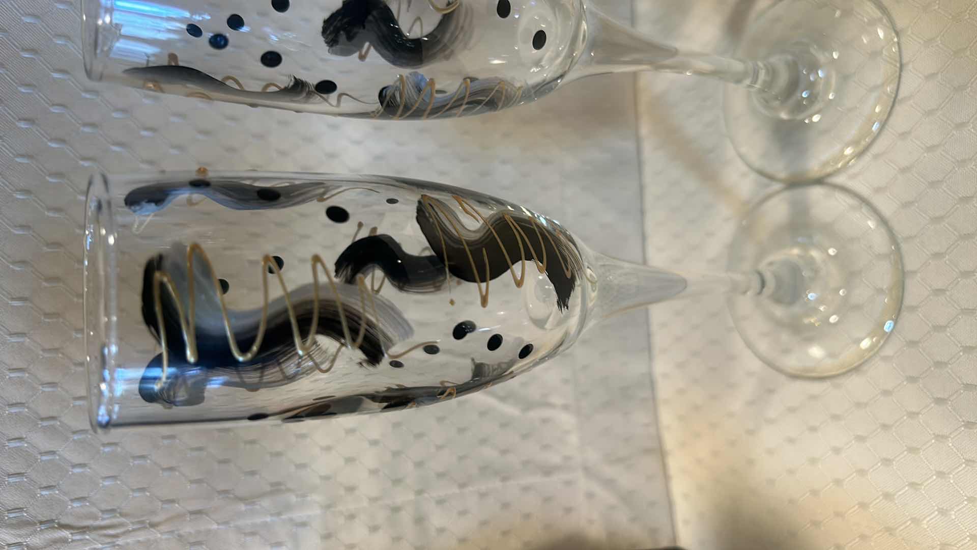 Photo 1 of 4 PC HANDPAINTED STEMWARE