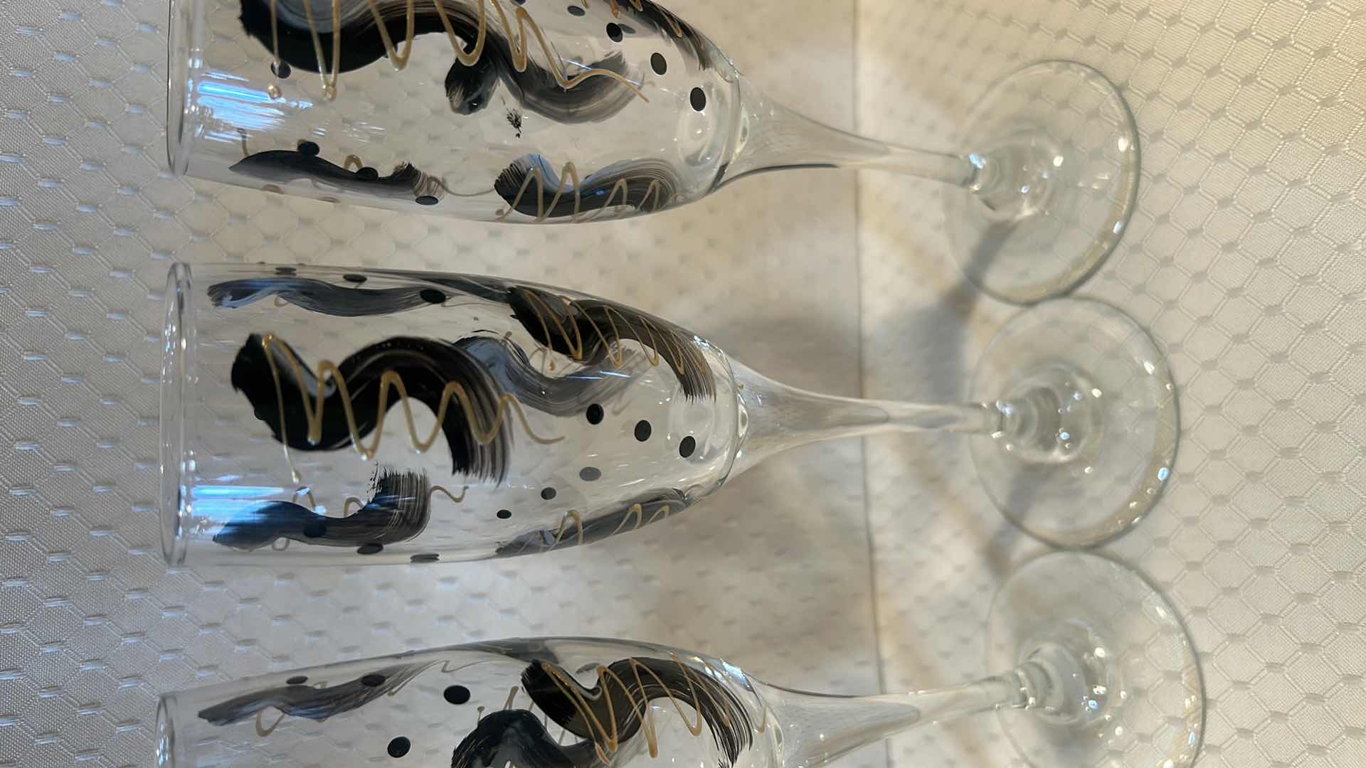 Photo 1 of 4 PC HANDPAINTED STEMWARE