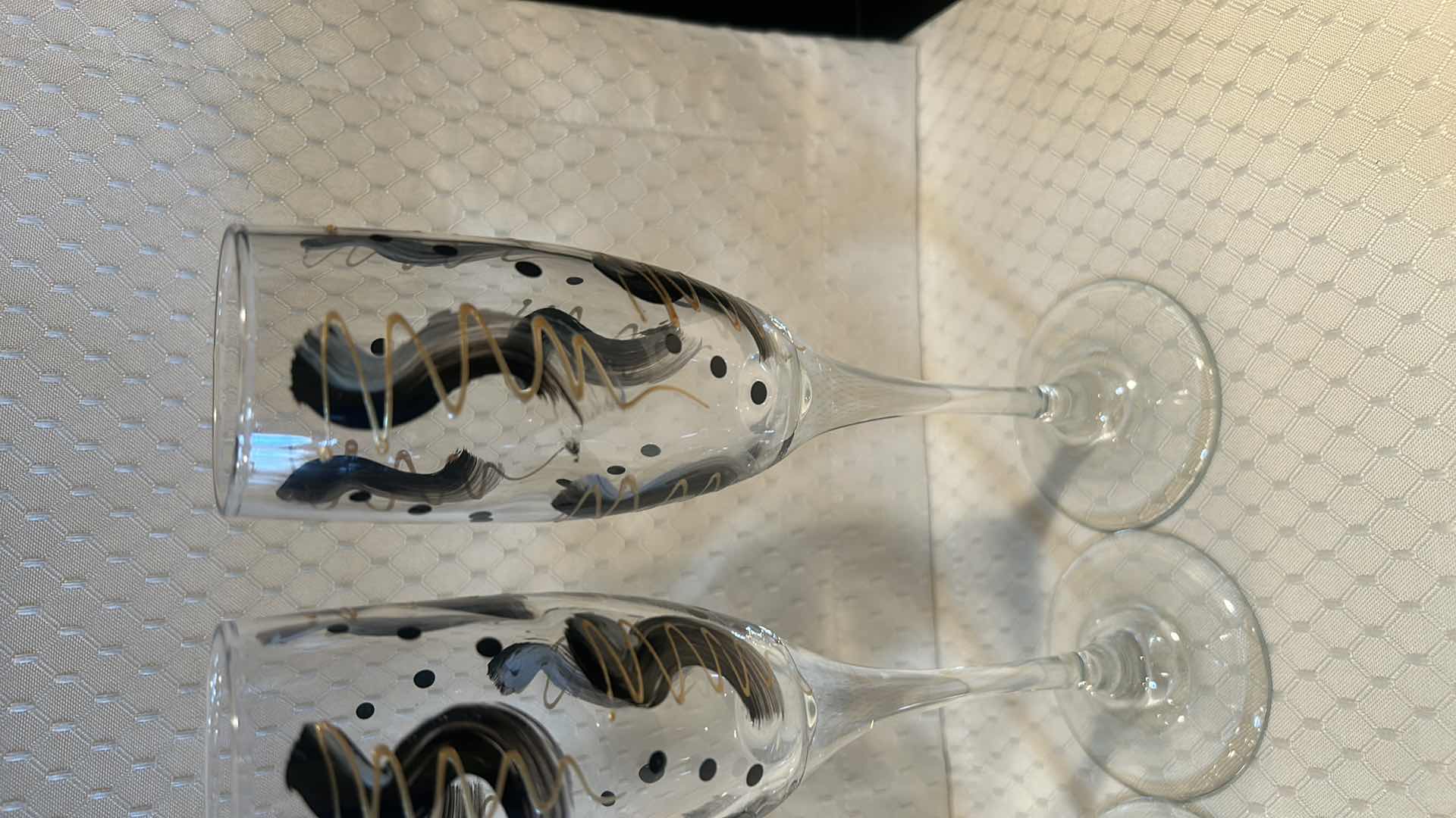 Photo 1 of 4 PC HANDPAINTED STEMWARE