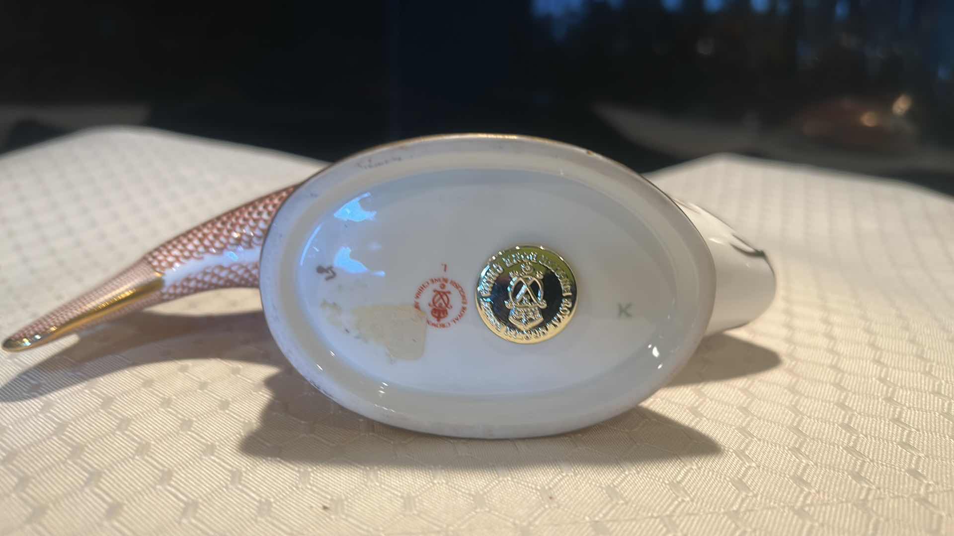 Photo 1 of ROYAL CROWN DERBY BONE CHINA ENGLAND GOLDFISH 7” x 4 1/2”