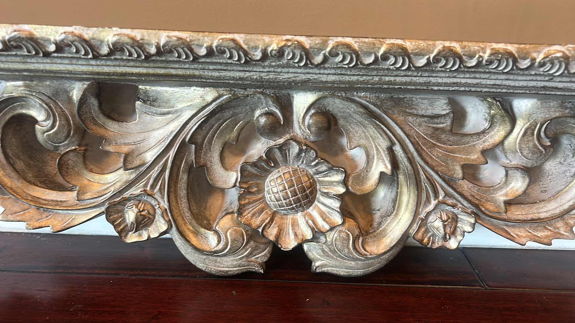 Photo 2 of HEAVY PLASTER WALL SHELF OR SHELF DECOR 3’ x 6” x 9” (WAS DISPLAYED UPSIDE DOWN ON TOP OF KITCHEN CABINETS)