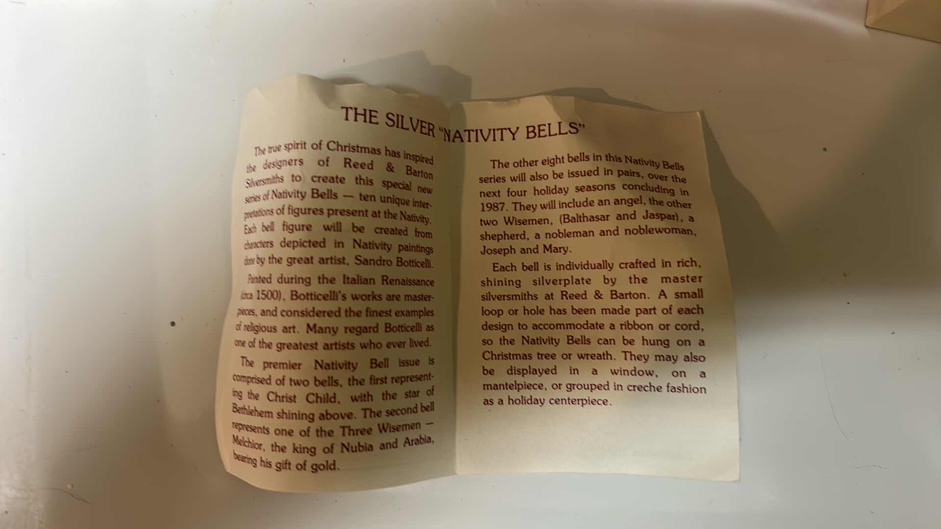 Photo 6 of VINTAGE REED AND BARTON SILVER PLATED NATIVITY BELLS