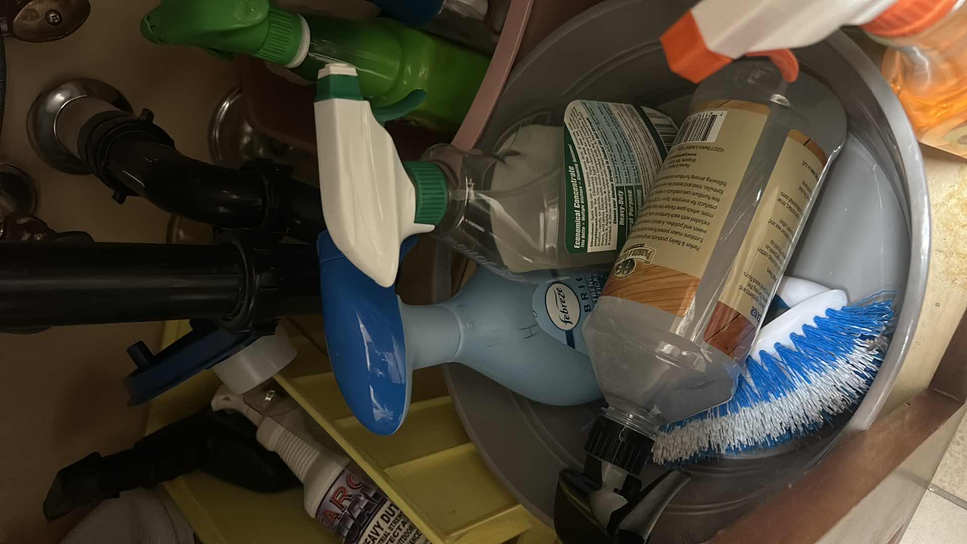 Photo 1 of CLEANING SUPPLIES UNDER SINK IN LAUNDRY ROOM