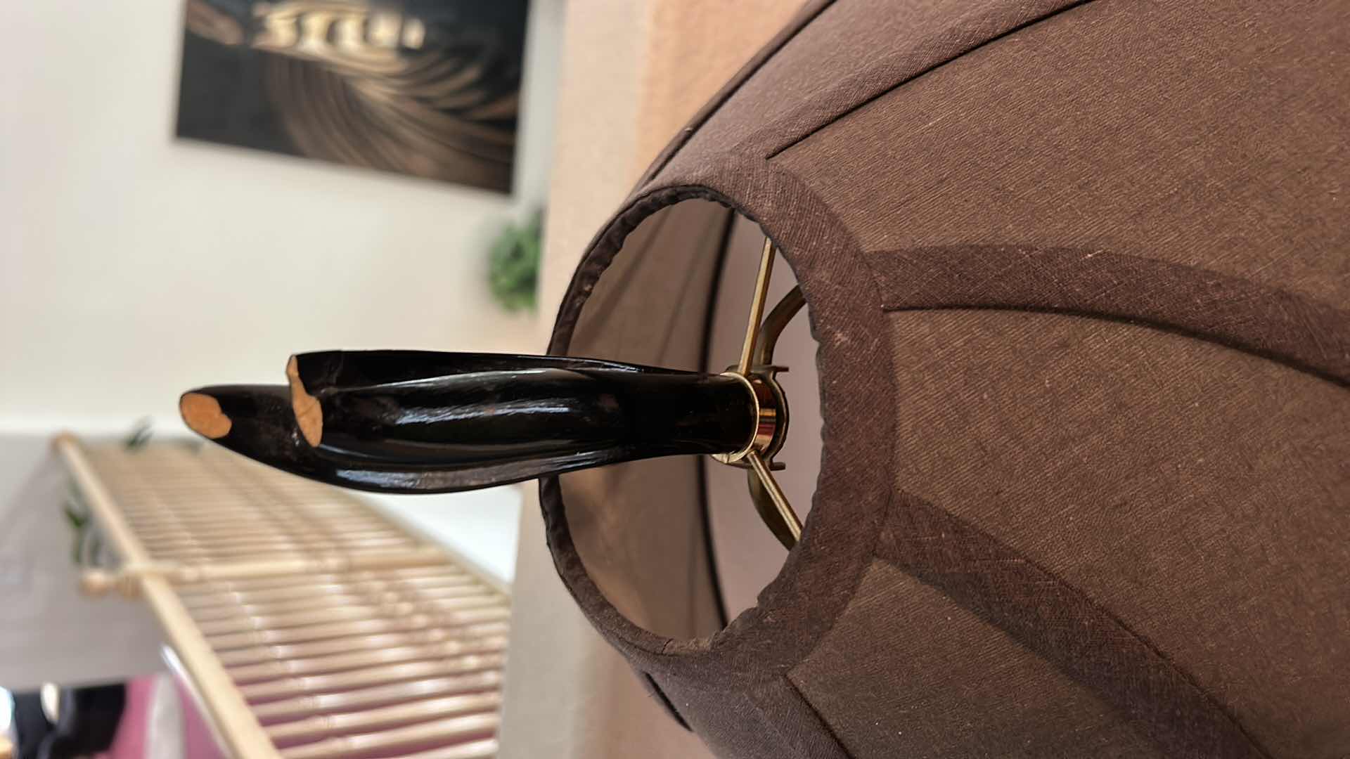 View 4 of BLACK TABLE LAMP 30” Broken finial play 30 inches