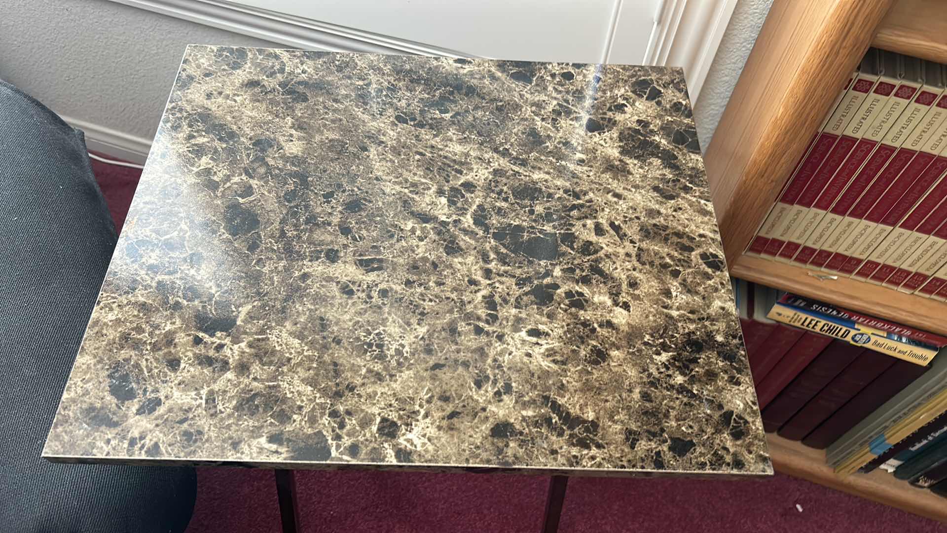 Photo 1 of FAUX MARBLE TOP TV TRAY