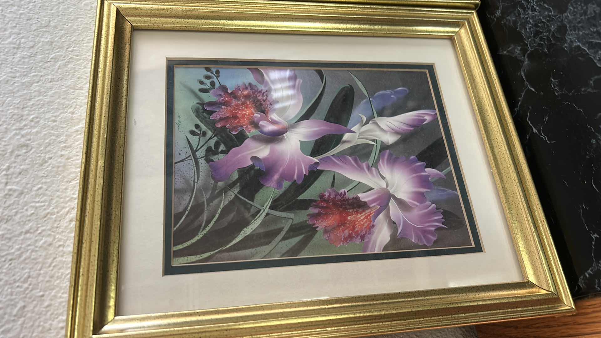 Photo 1 of 2 FRAMED ARTWORK ORCHIDS 9 1/2” x 11 1/2”